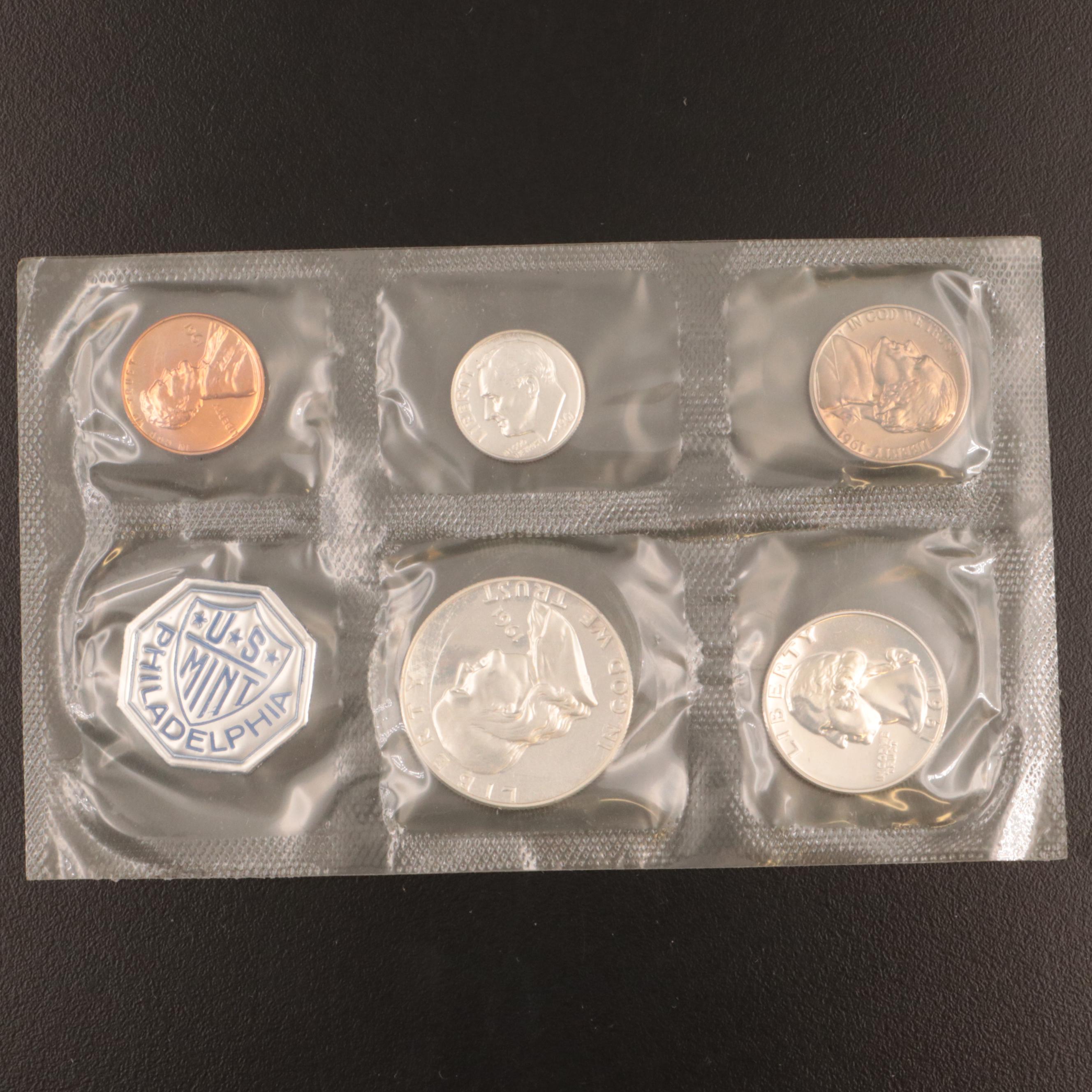 Four Early U.S. Mint Silver Proof Sets, 1961–1964