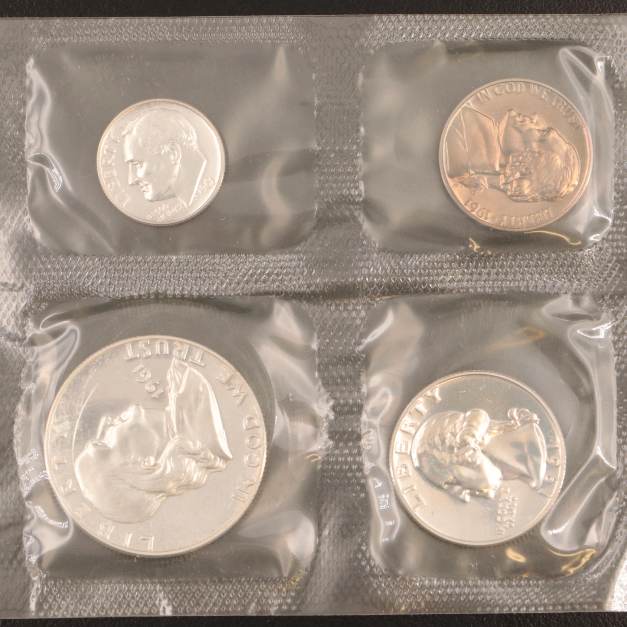 Four Early U.S. Mint Silver Proof Sets, 1961–1964
