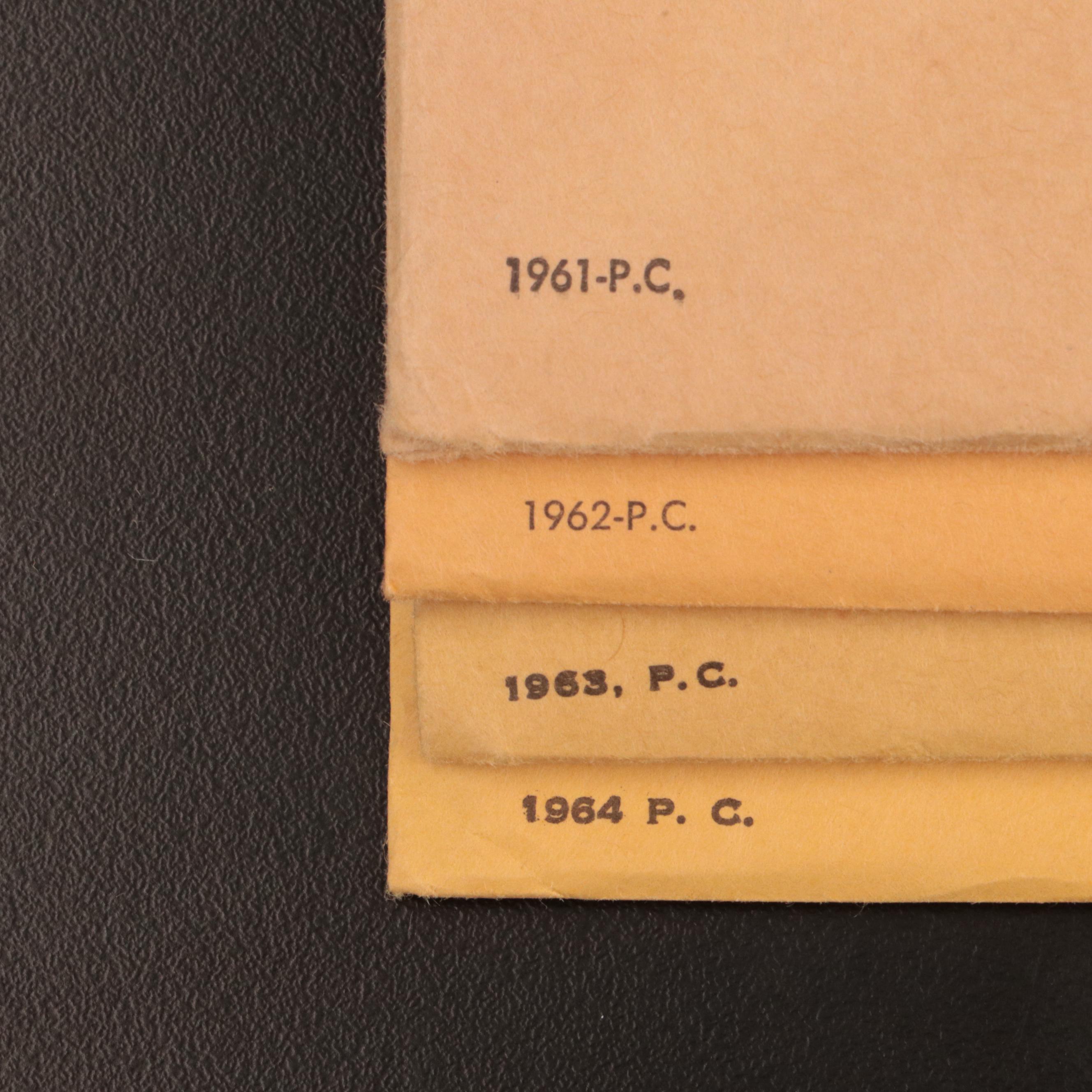 Four Early U.S. Mint Silver Proof Sets, 1961–1964