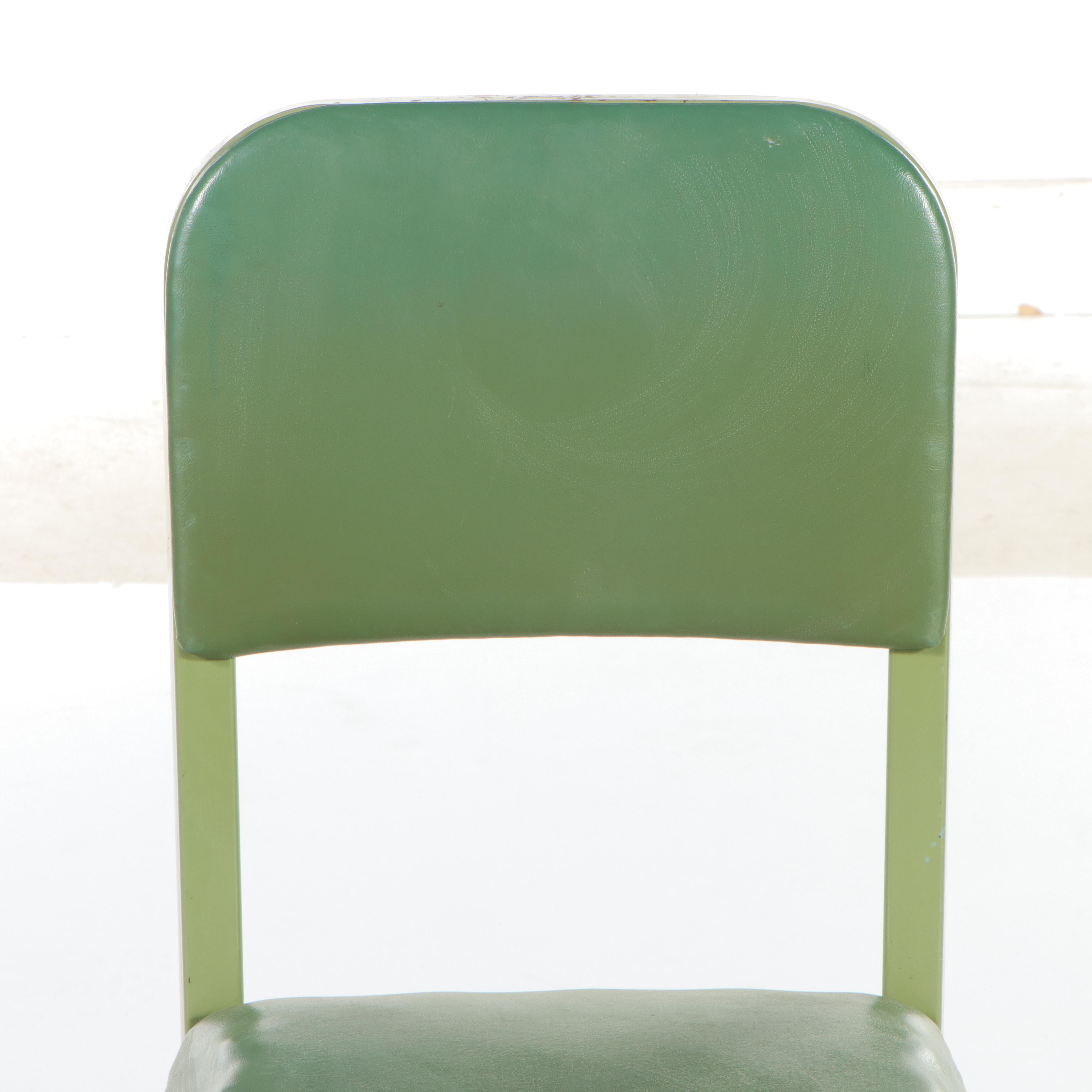 Three Royalmetal / Interroyal Industrial Painted Steel and Vinyl Chairs, 1970s