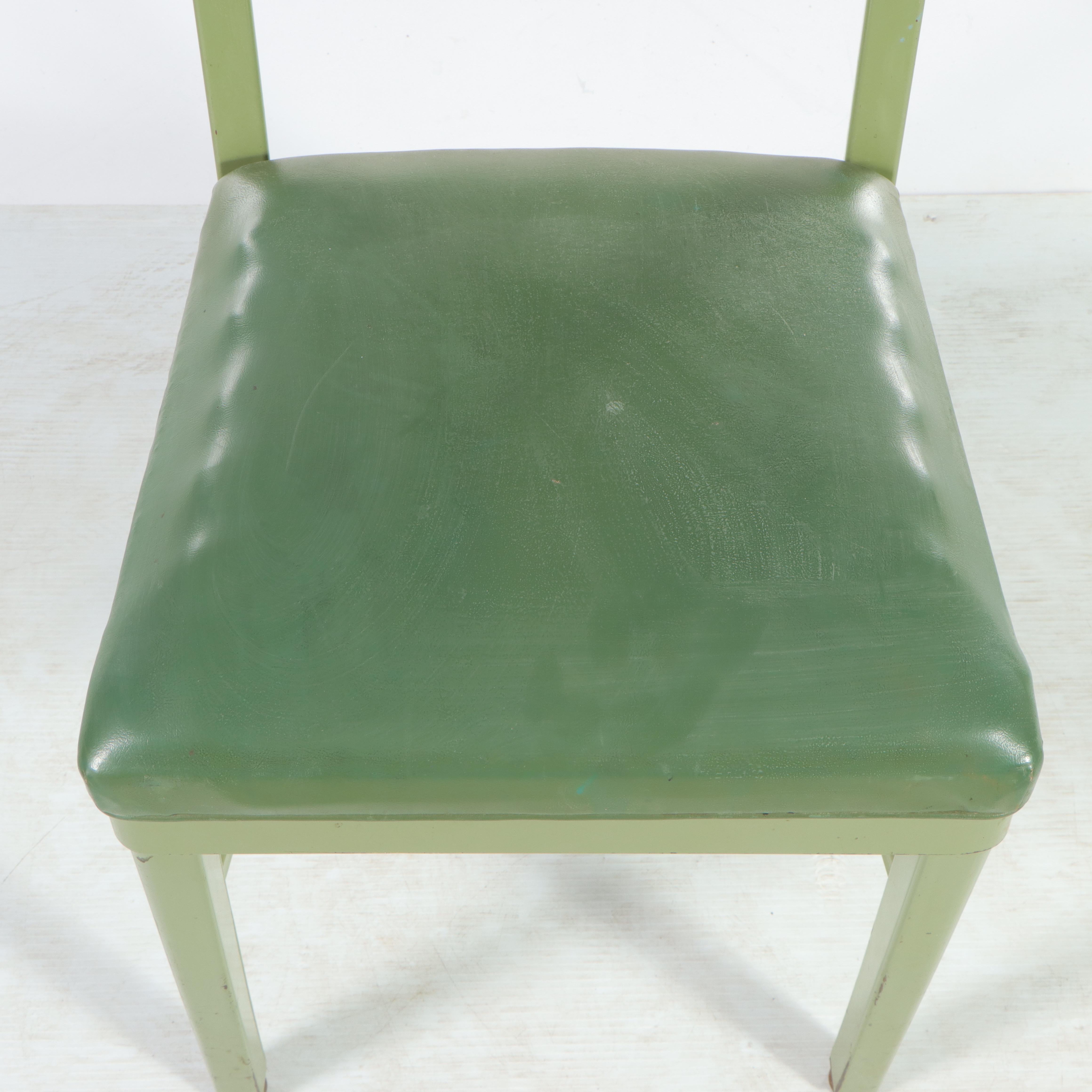 Three Royalmetal / Interroyal Industrial Painted Steel and Vinyl Chairs, 1970s