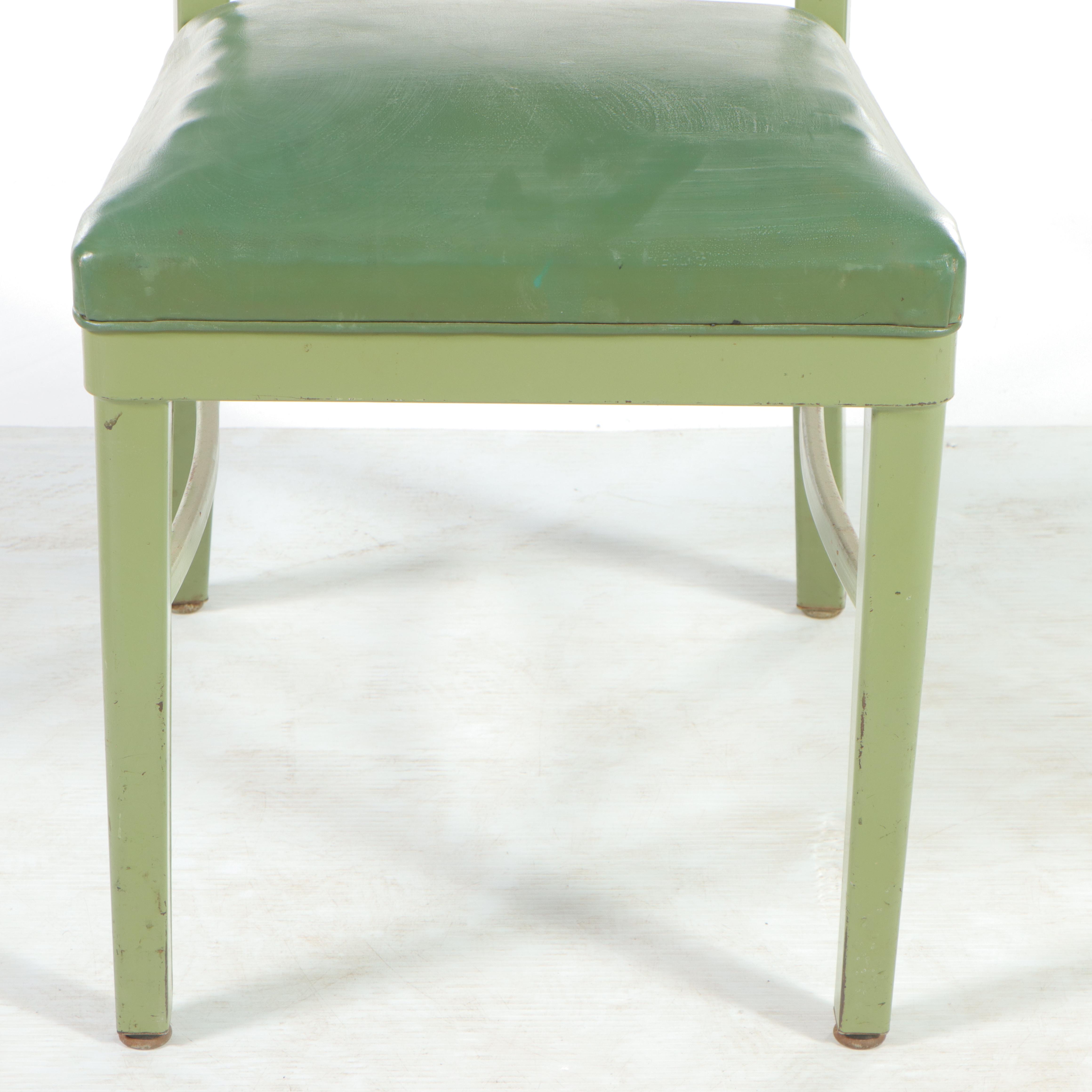 Three Royalmetal / Interroyal Industrial Painted Steel and Vinyl Chairs, 1970s