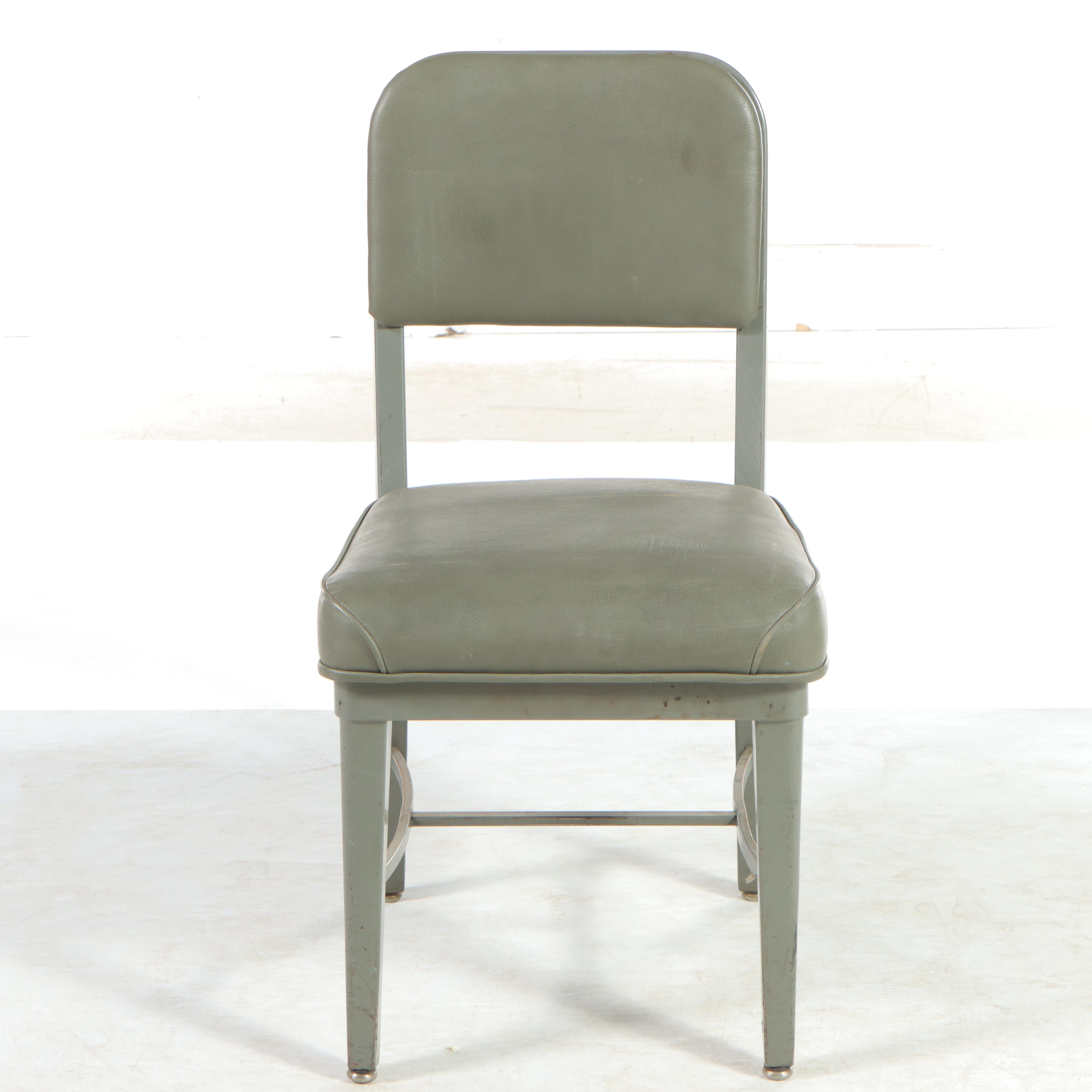 Three Royalmetal / Interroyal Industrial Painted Steel and Vinyl Chairs, 1970s