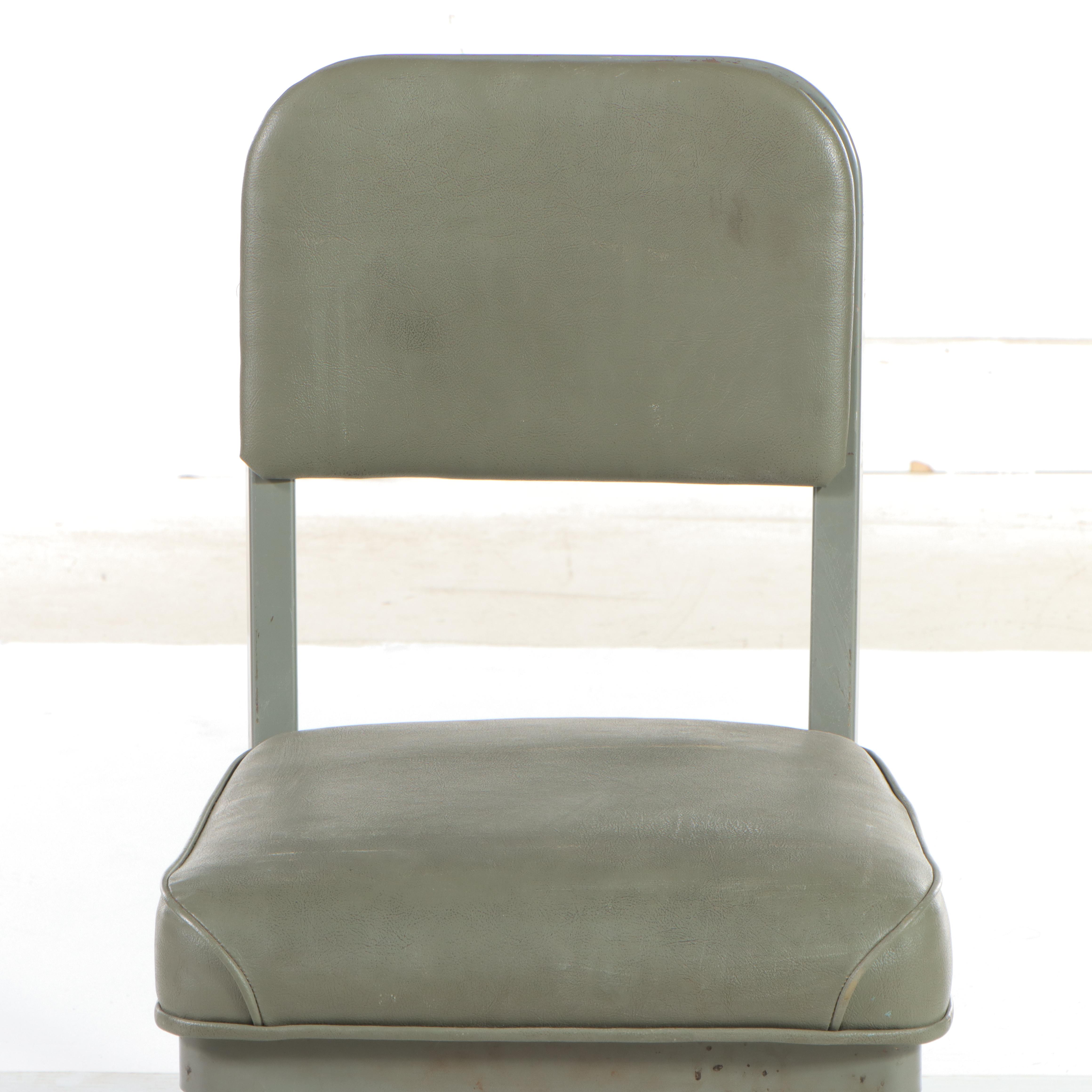 Three Royalmetal / Interroyal Industrial Painted Steel and Vinyl Chairs, 1970s