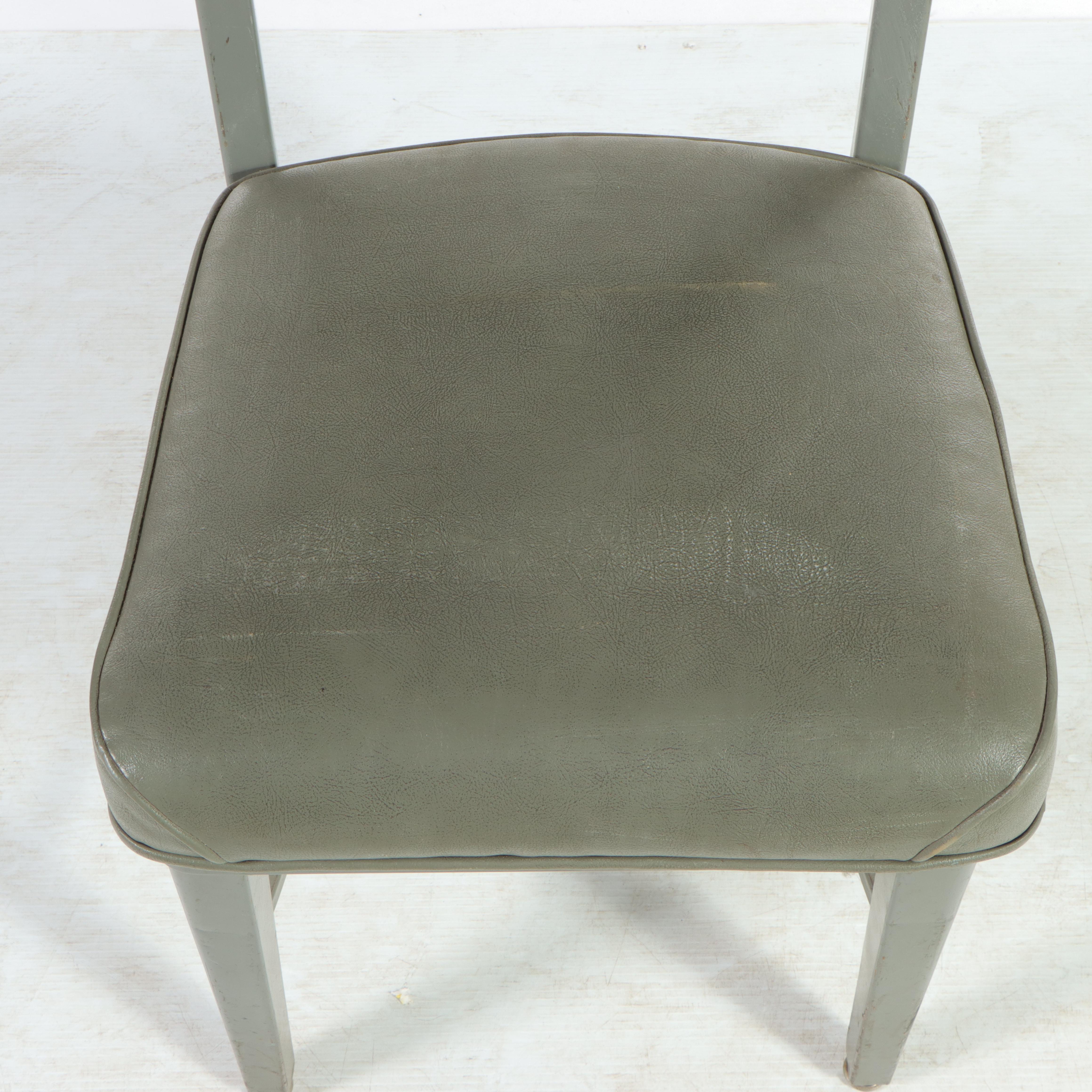 Three Royalmetal / Interroyal Industrial Painted Steel and Vinyl Chairs, 1970s