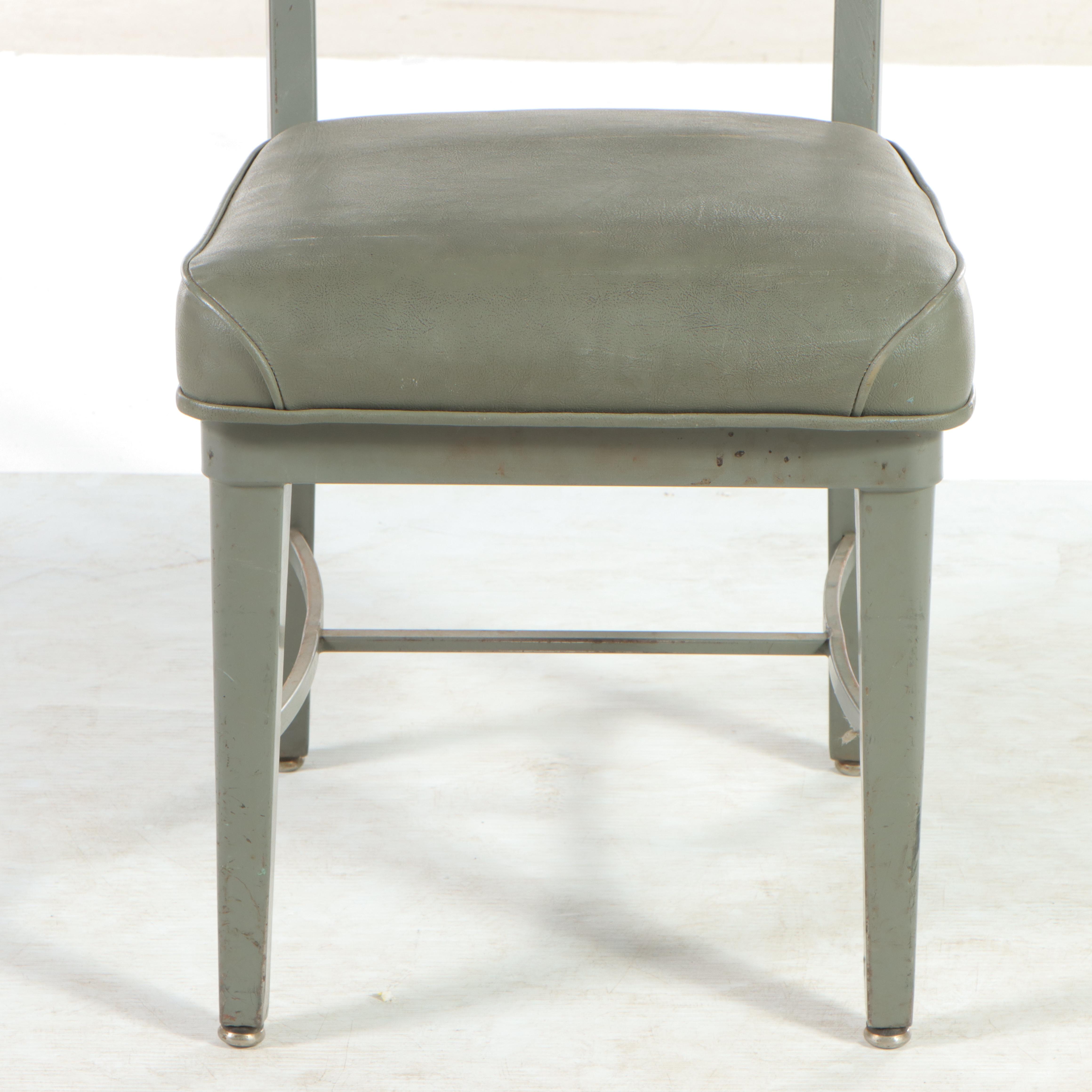 Three Royalmetal / Interroyal Industrial Painted Steel and Vinyl Chairs, 1970s