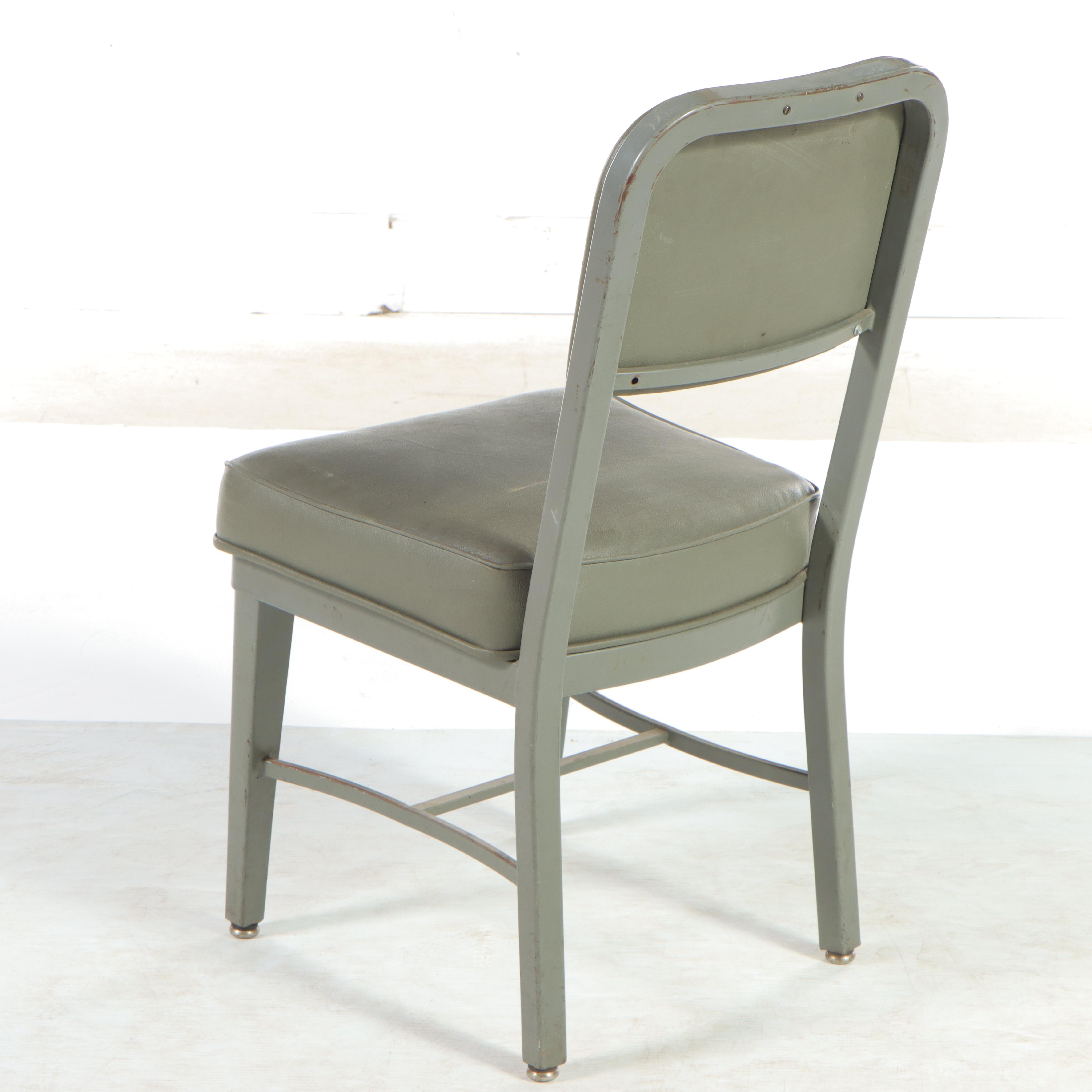 Three Royalmetal / Interroyal Industrial Painted Steel and Vinyl Chairs, 1970s