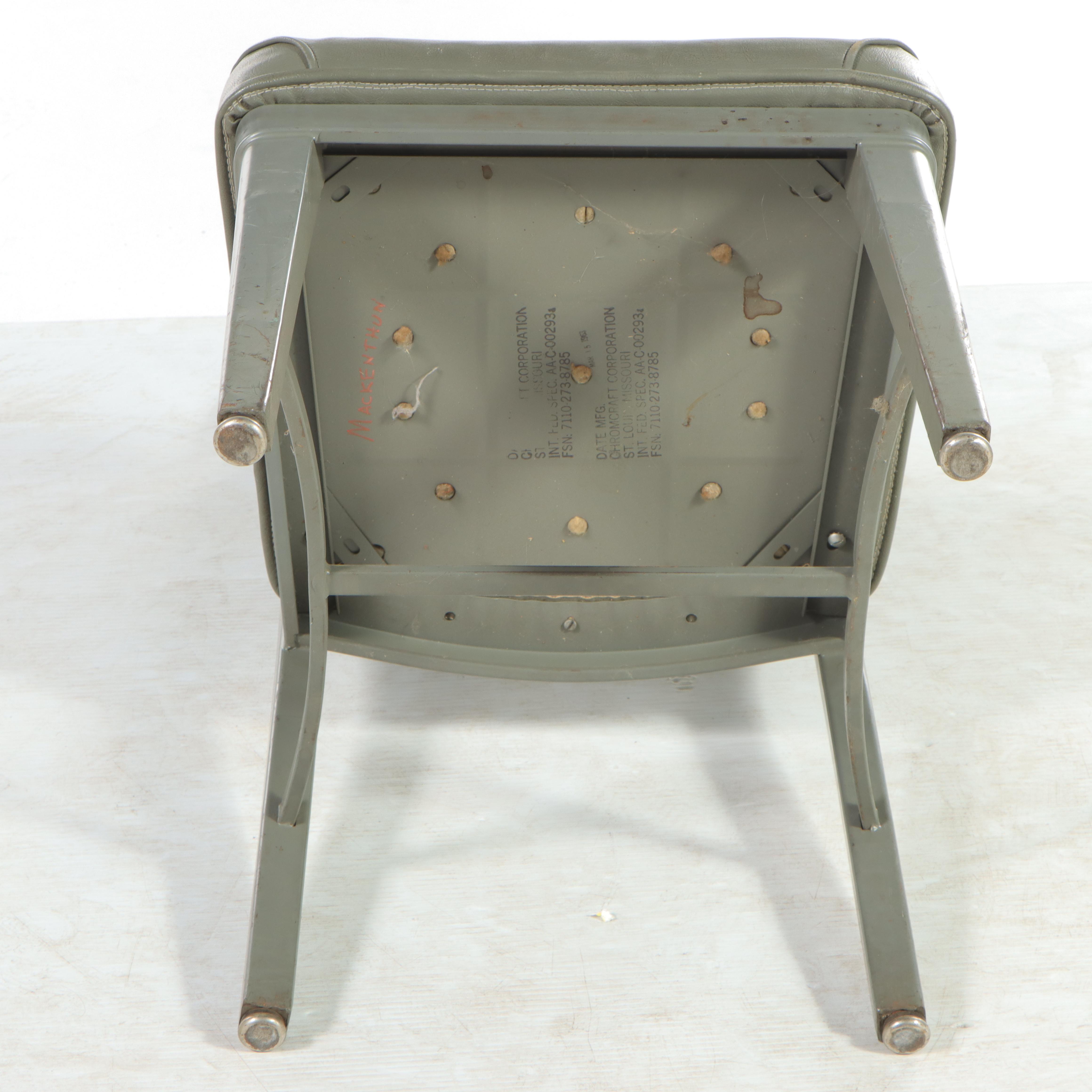 Three Royalmetal / Interroyal Industrial Painted Steel and Vinyl Chairs, 1970s