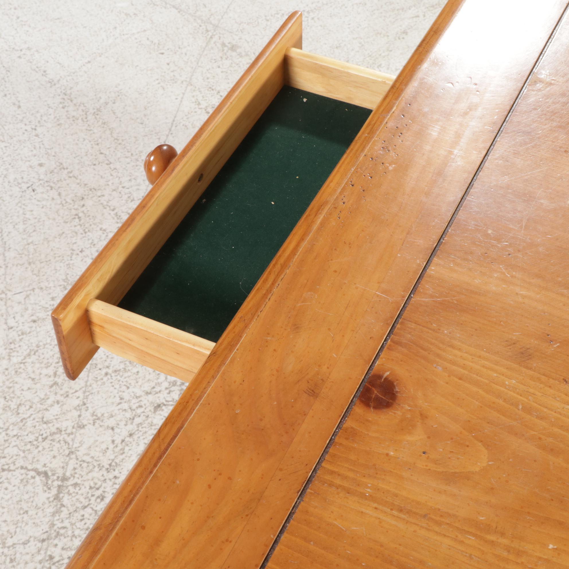 French Farmhouse Style Pine Dining Table with Roanoke Furniture Chairs