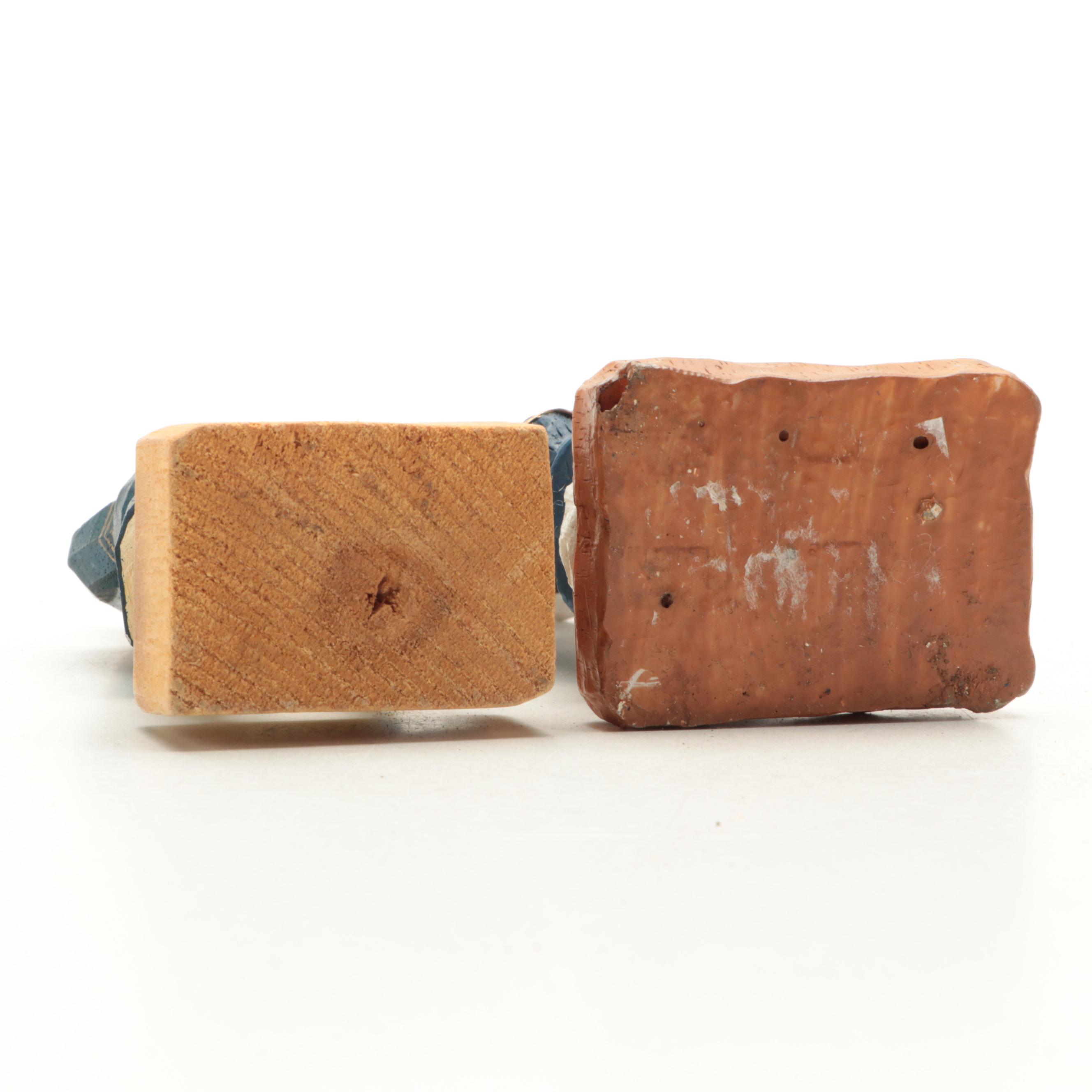 Carved Wooden and Resin Sailors and Lighthouse Figurines