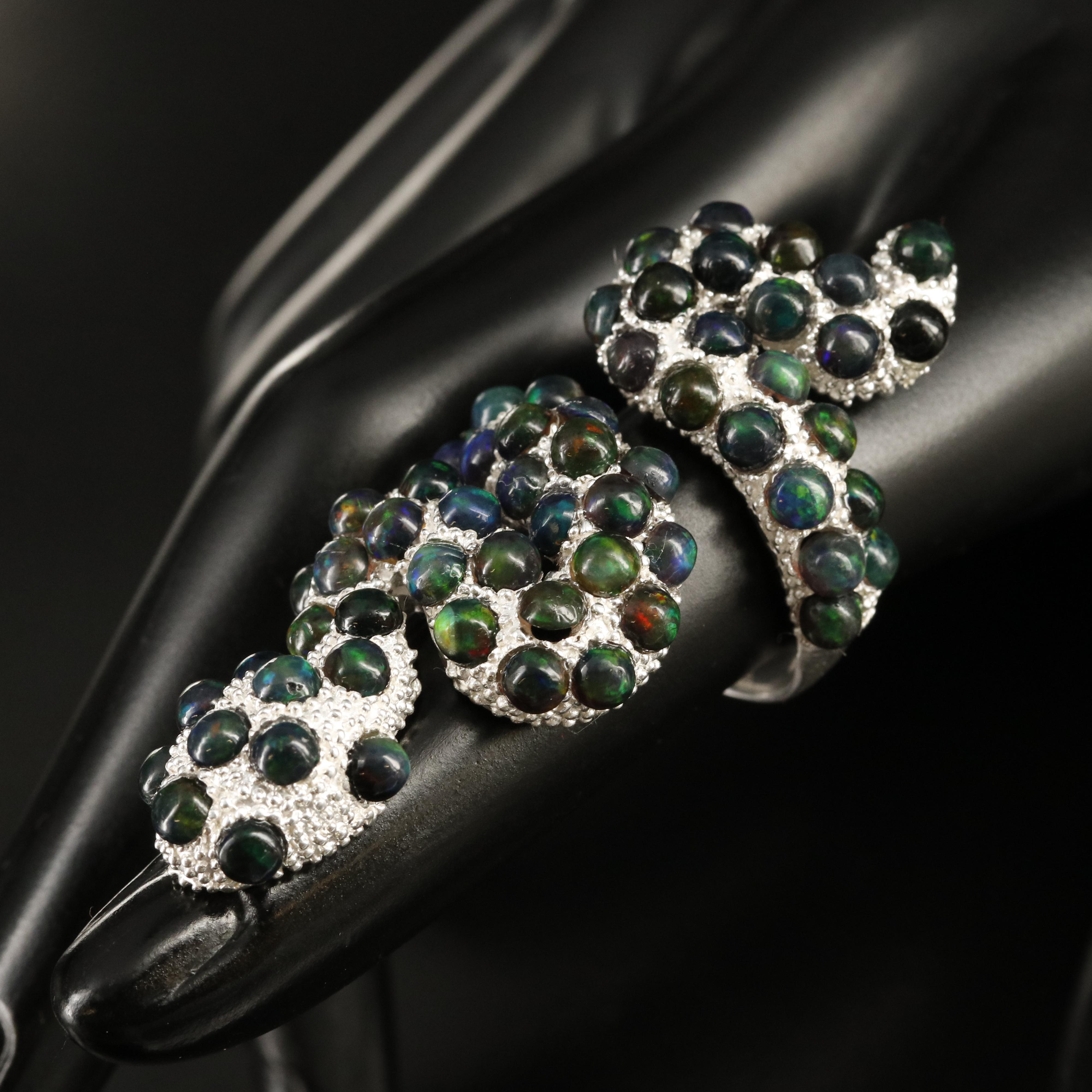 Sterling Opal Serpent Pointer Ring