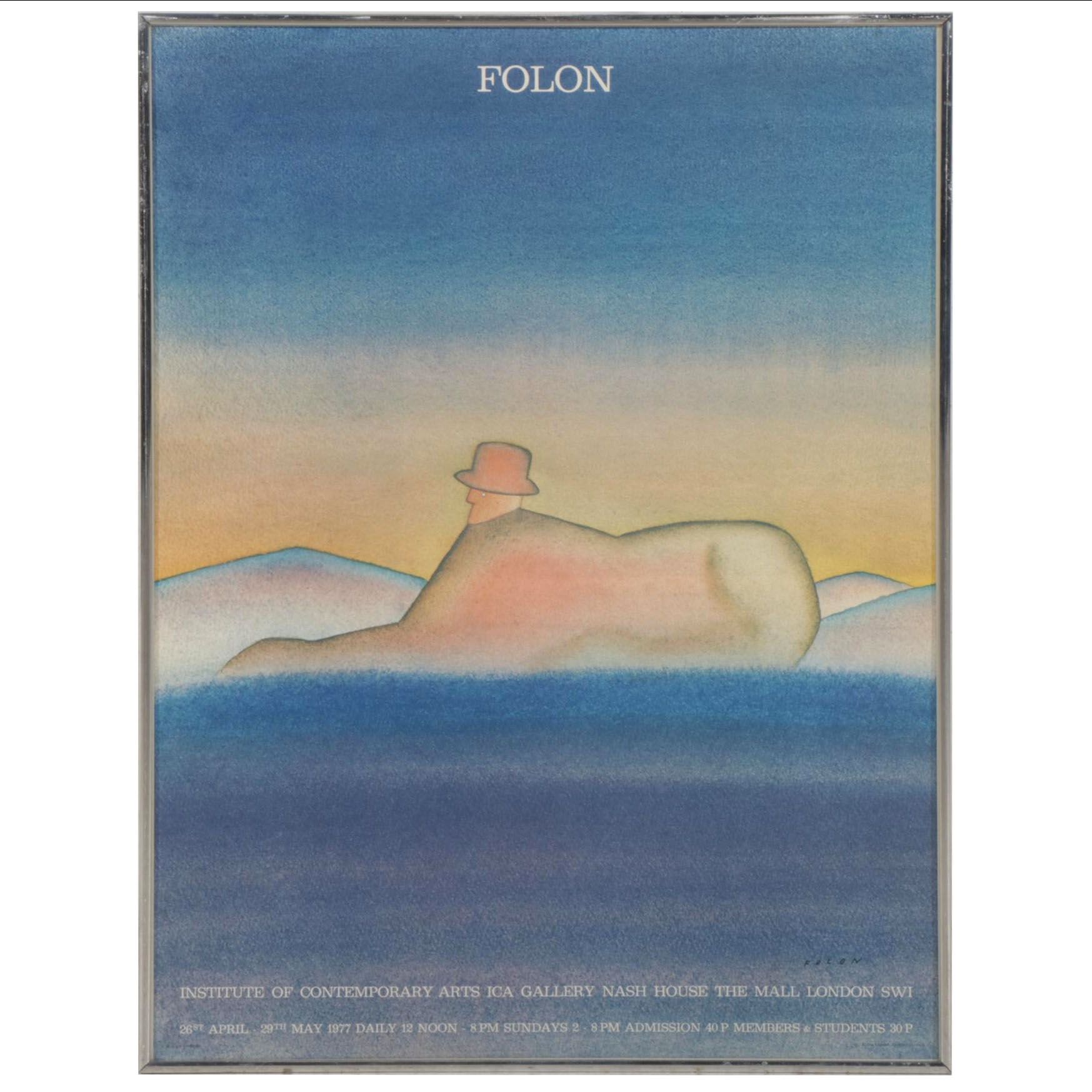 Exhibition Poster Offset Lithograph After Jean-Michel Folon, 1977