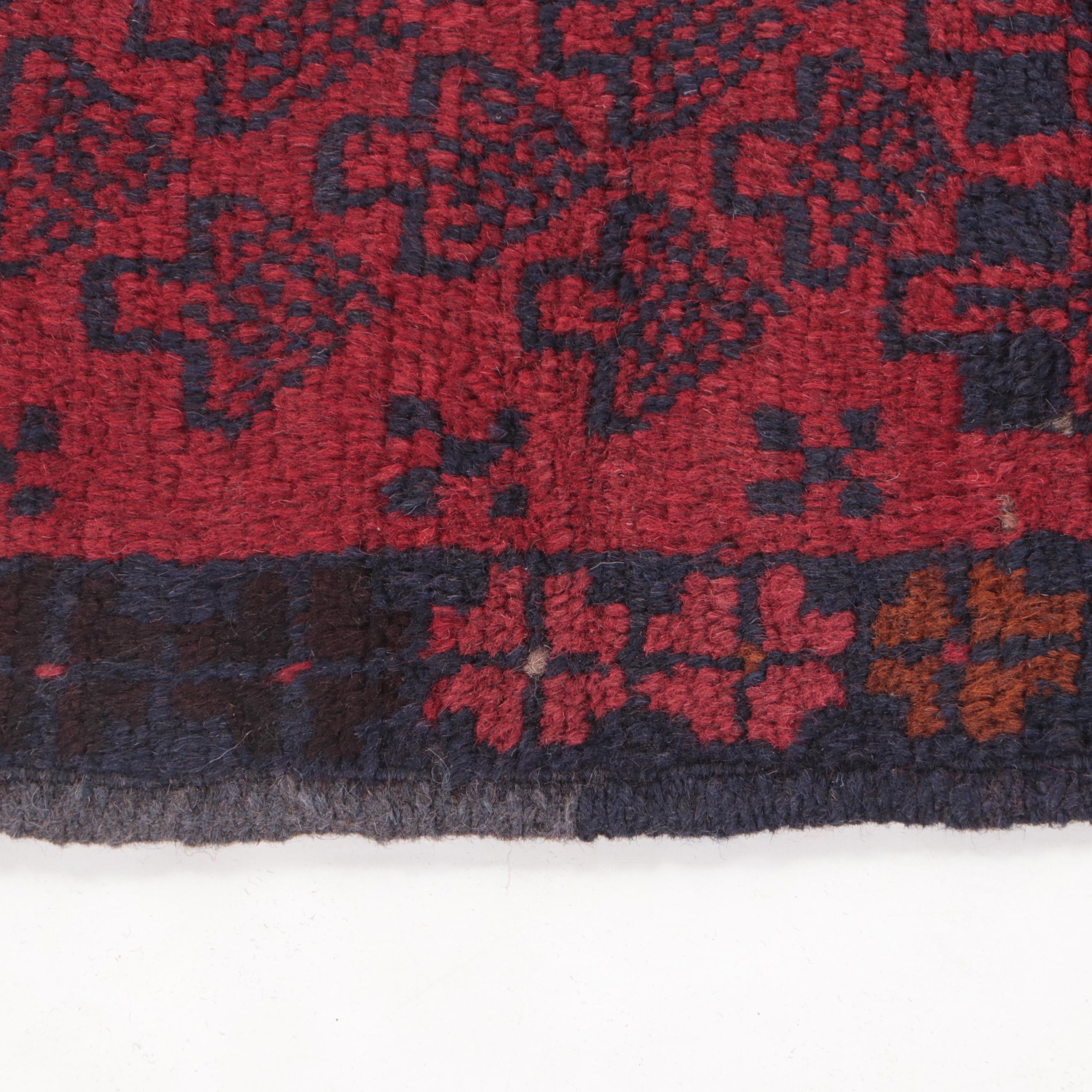 2'8 x 4'4 Hand-Knotted Afghan Baluch Accent Rug