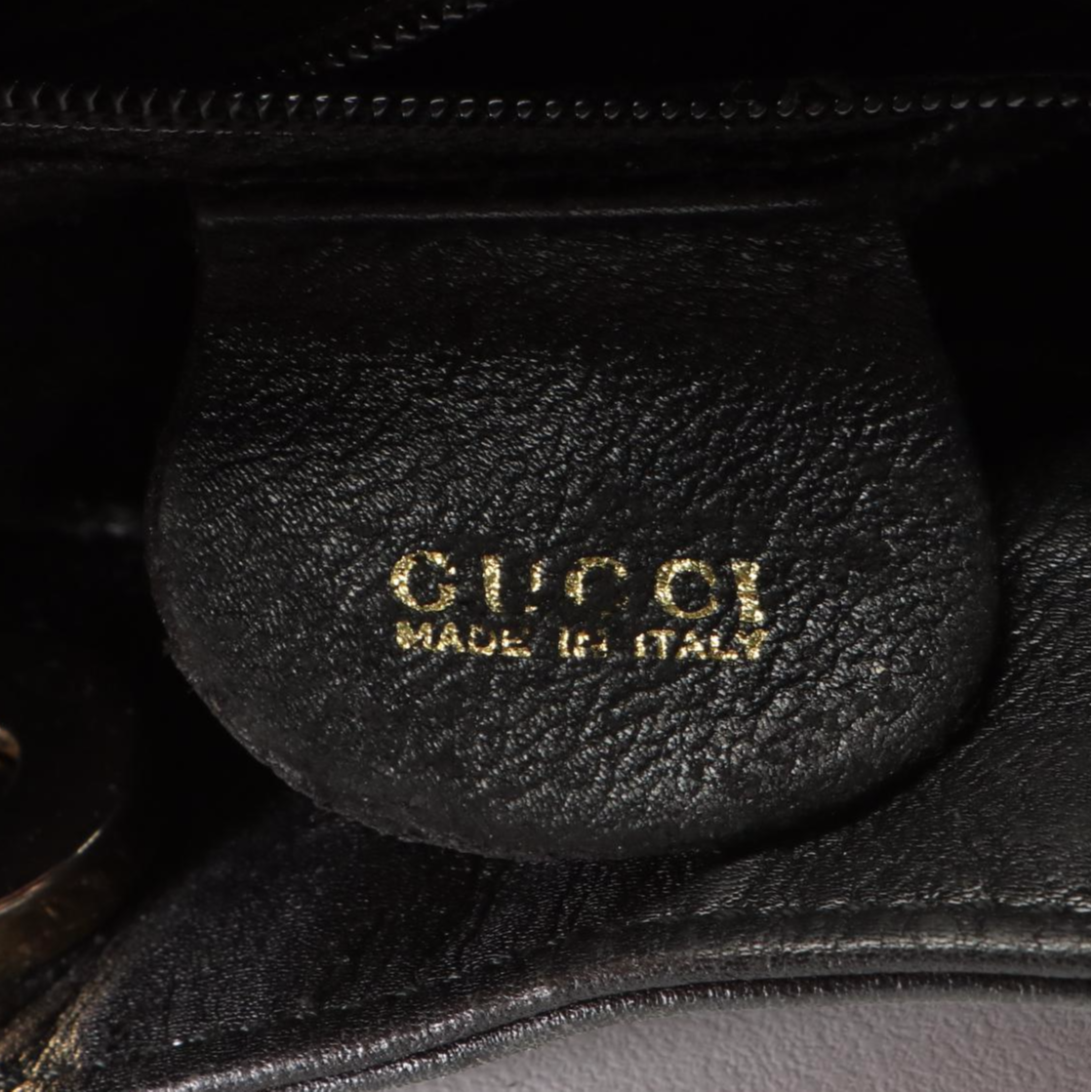 Gucci Bamboo Shoulder Bag in Black Leather