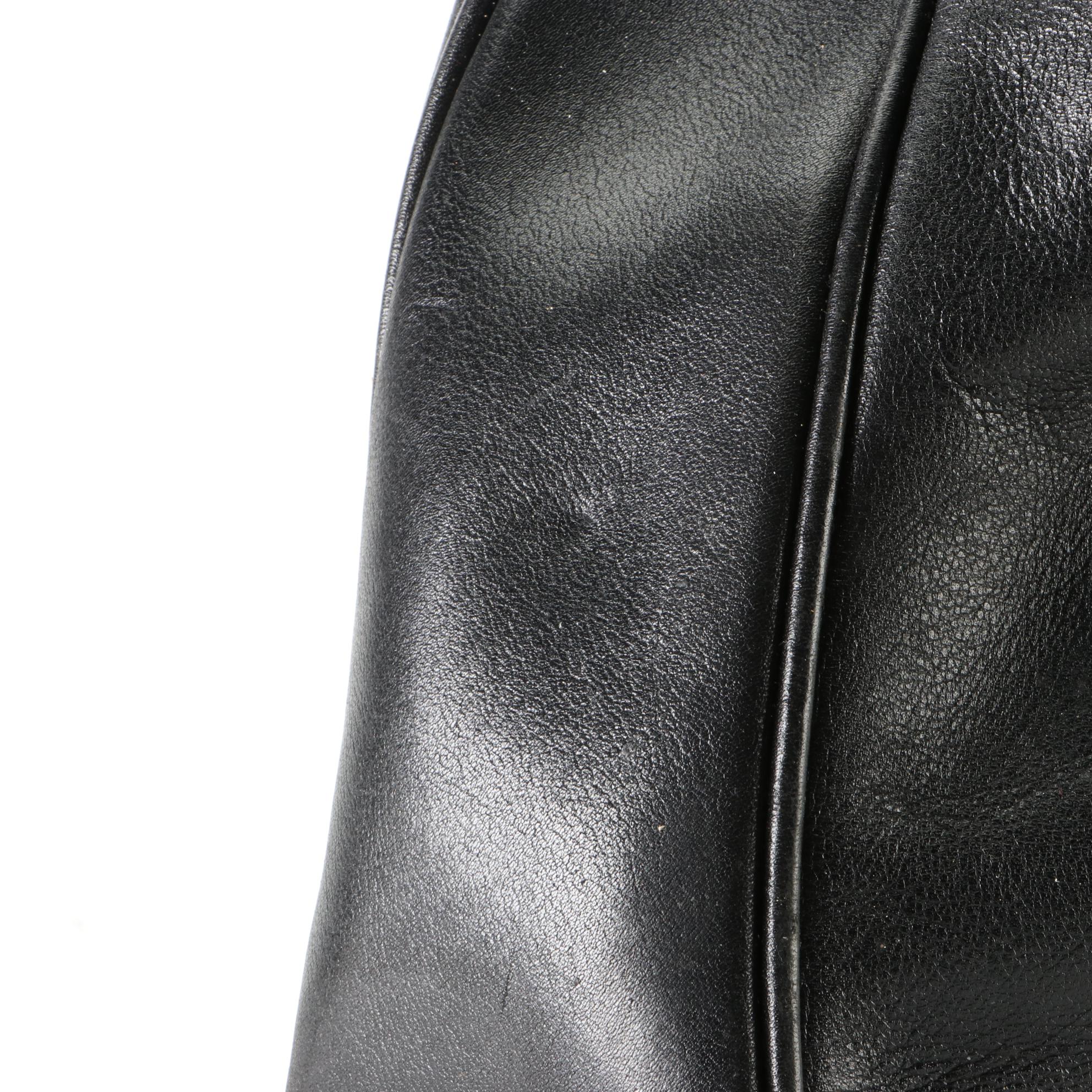 Gucci Bamboo Shoulder Bag in Black Leather