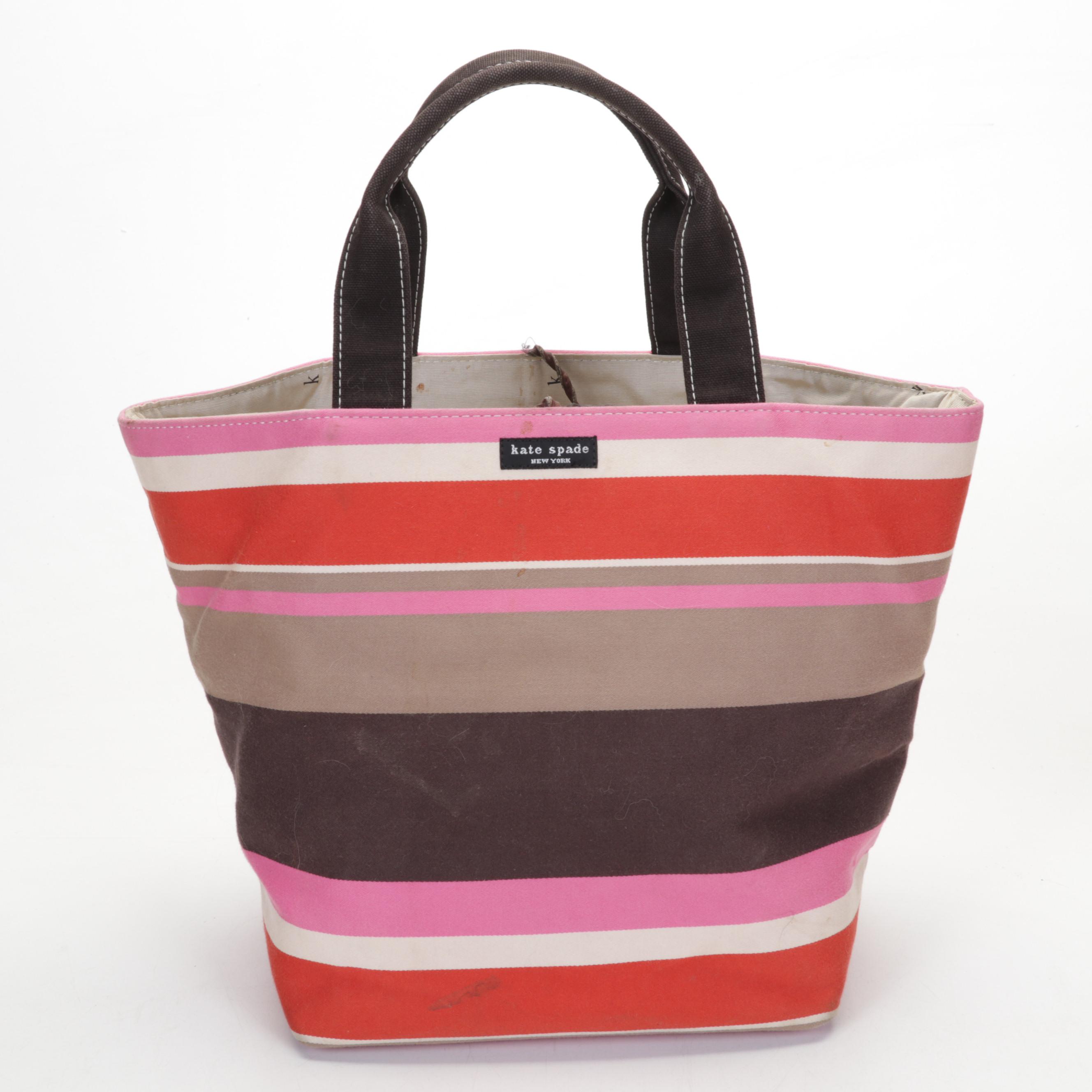 Kate Spade Striped Tote Bag, Red Wool Hat with Blown Glass Beads, and More