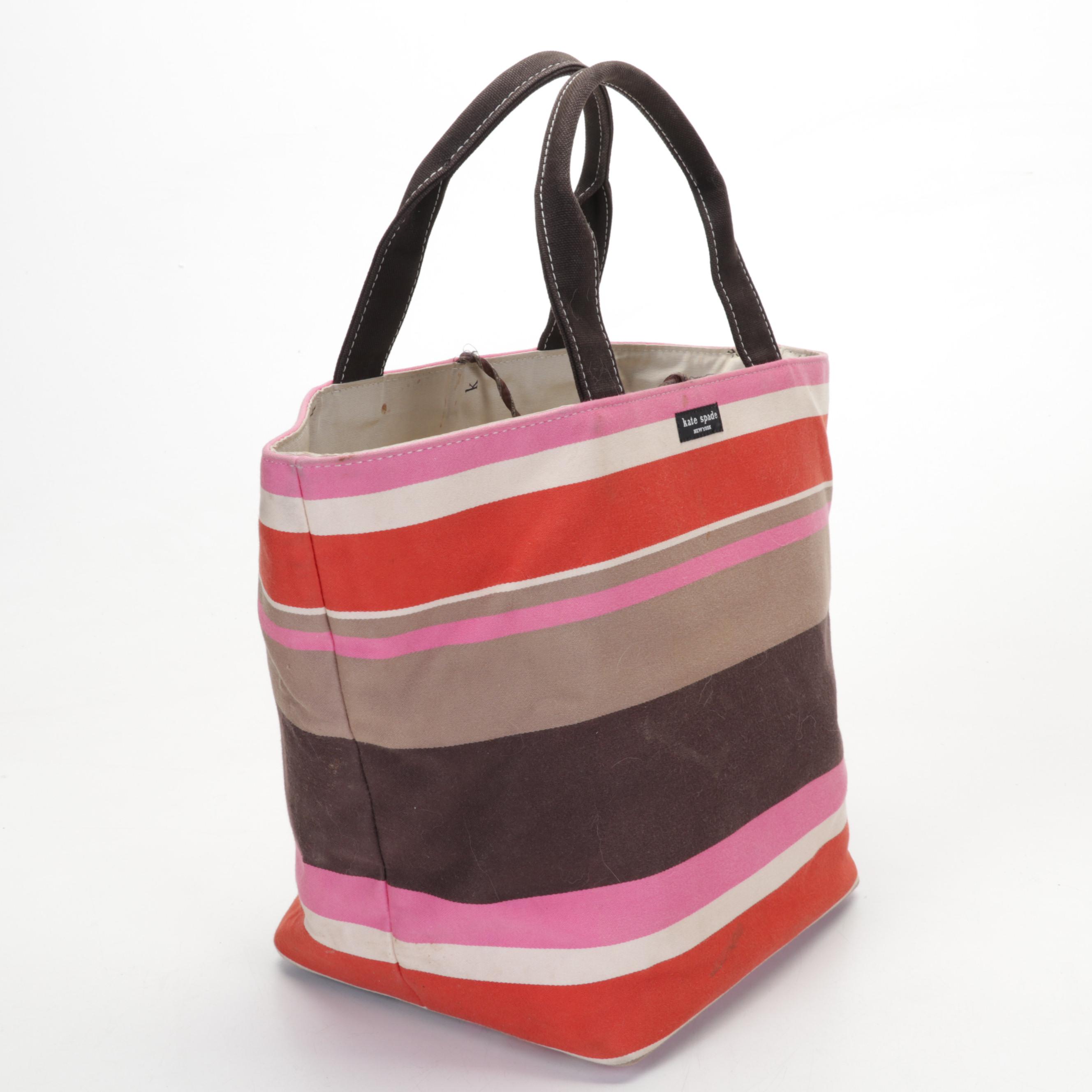 Kate Spade Striped Tote Bag, Red Wool Hat with Blown Glass Beads, and More