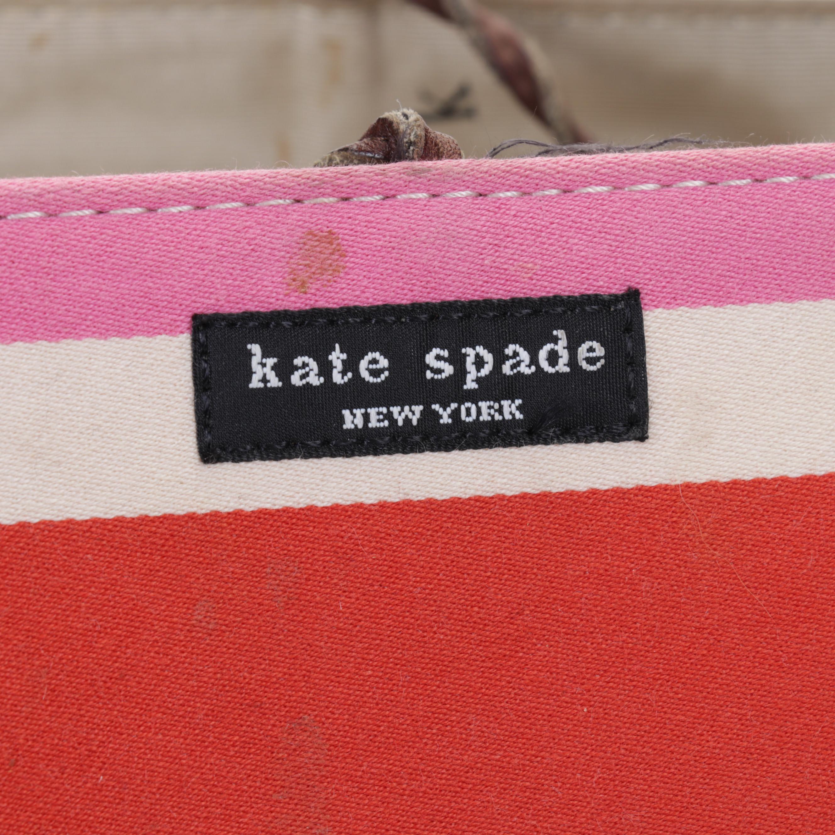 Kate Spade Striped Tote Bag, Red Wool Hat with Blown Glass Beads, and More