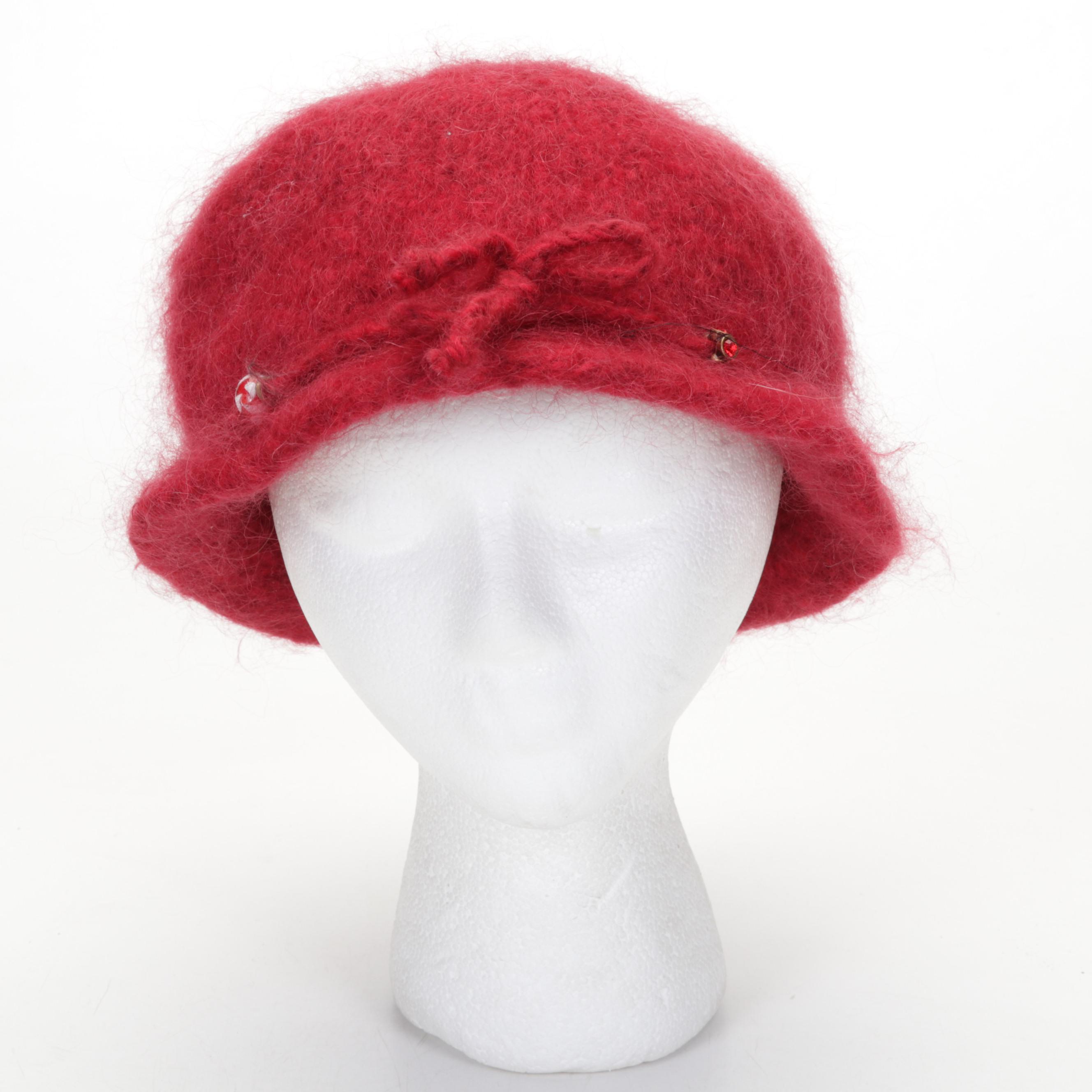 Kate Spade Striped Tote Bag, Red Wool Hat with Blown Glass Beads, and More