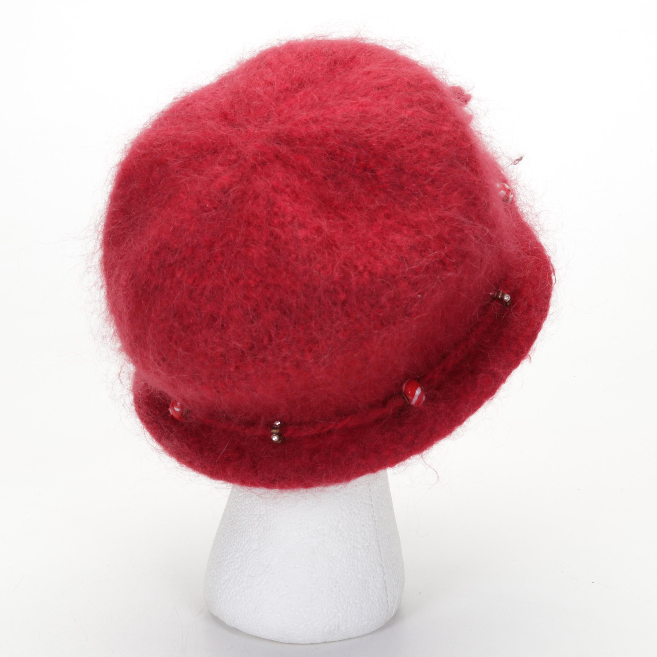 Kate Spade Striped Tote Bag, Red Wool Hat with Blown Glass Beads, and More