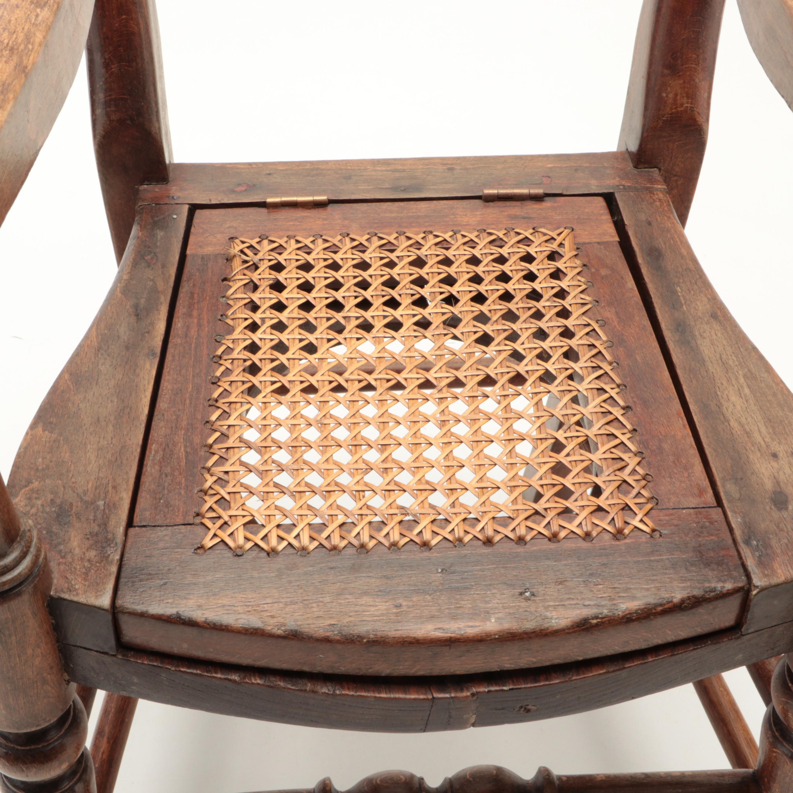 Cane Seat Child's Commode Chair