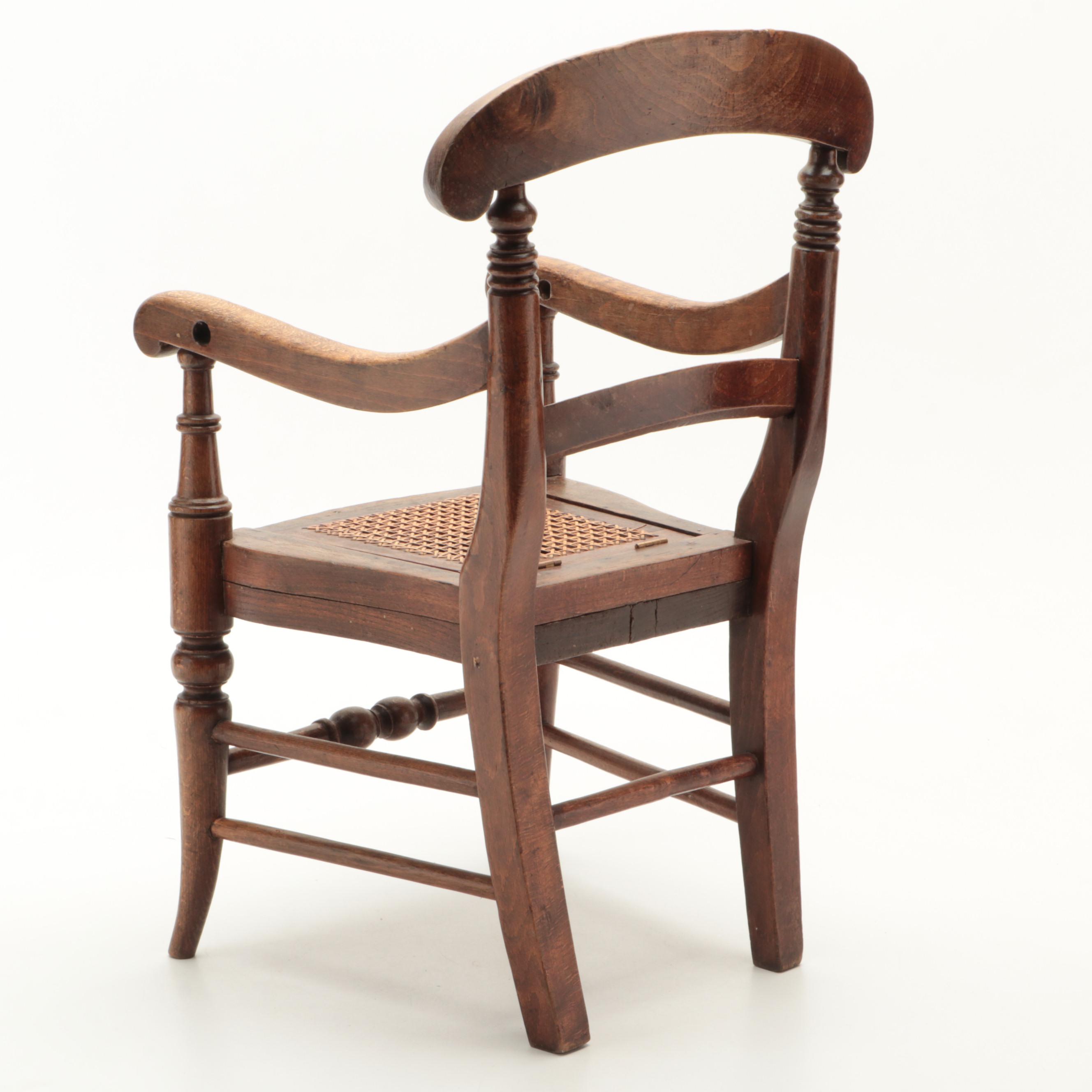 Cane Seat Child's Commode Chair