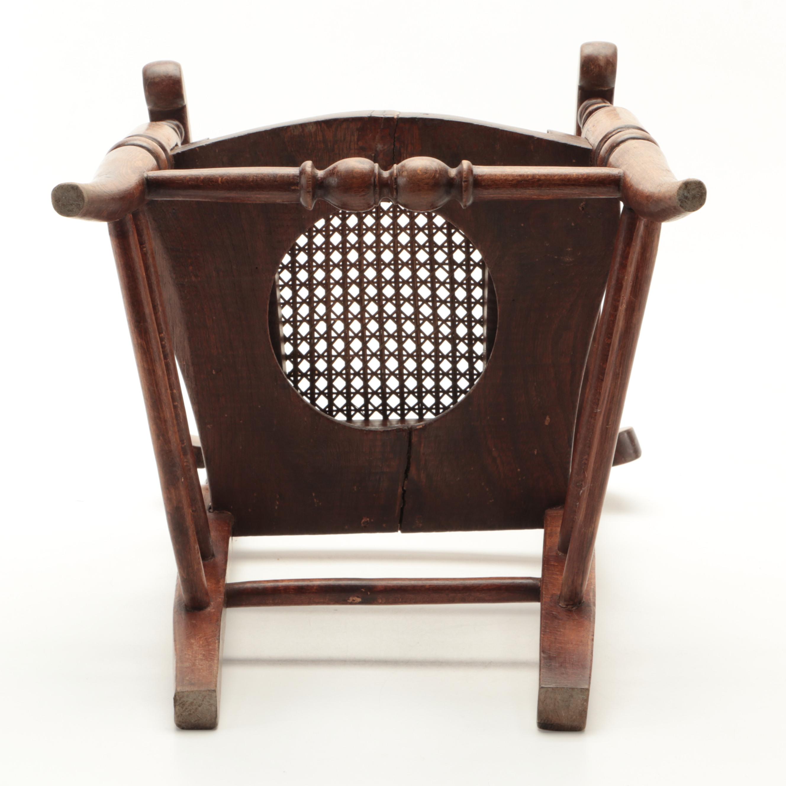 Cane Seat Child's Commode Chair