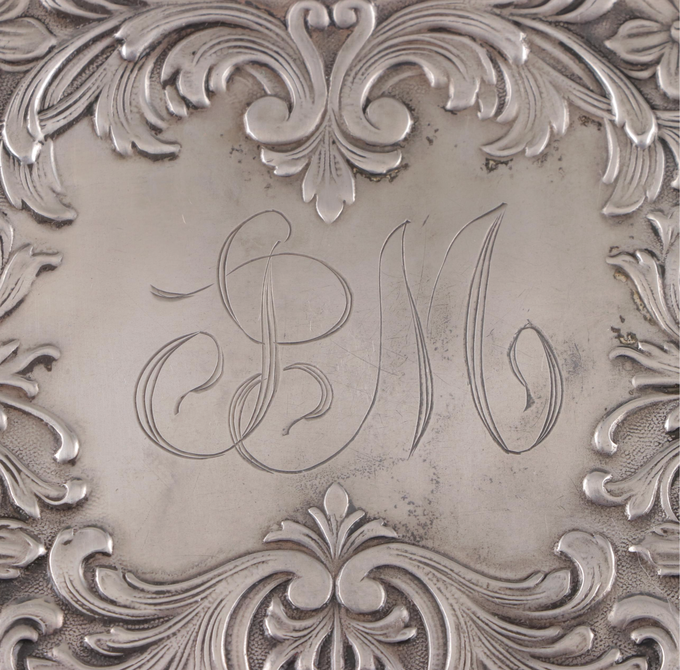 Schmitz, Moore & Co. Repoussé Sterling Silver Calling Card Wristlet