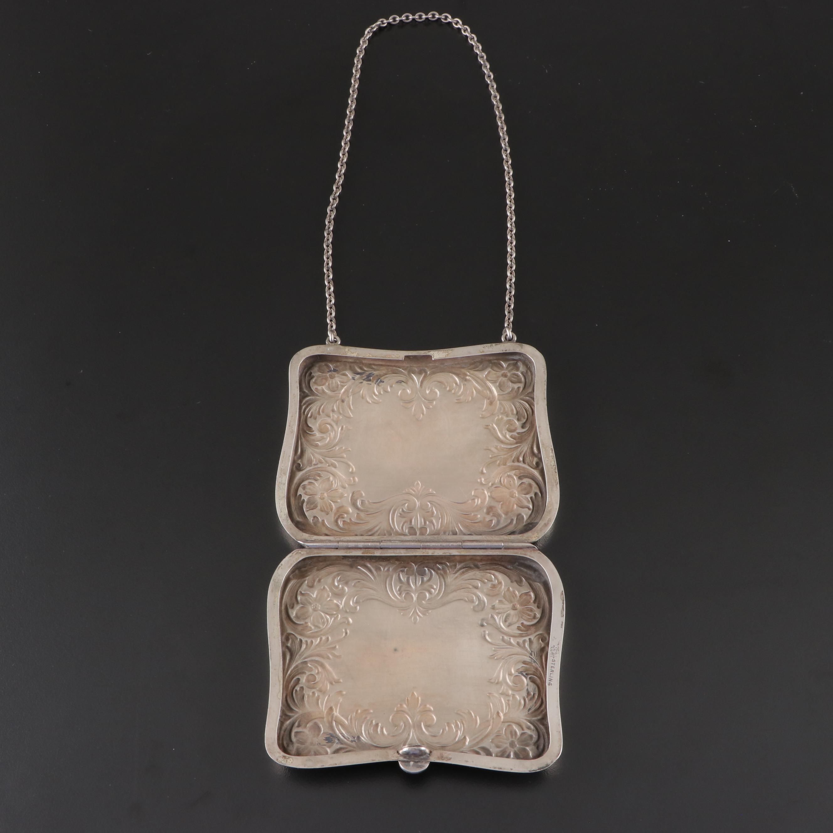 Schmitz, Moore & Co. Repoussé Sterling Silver Calling Card Wristlet