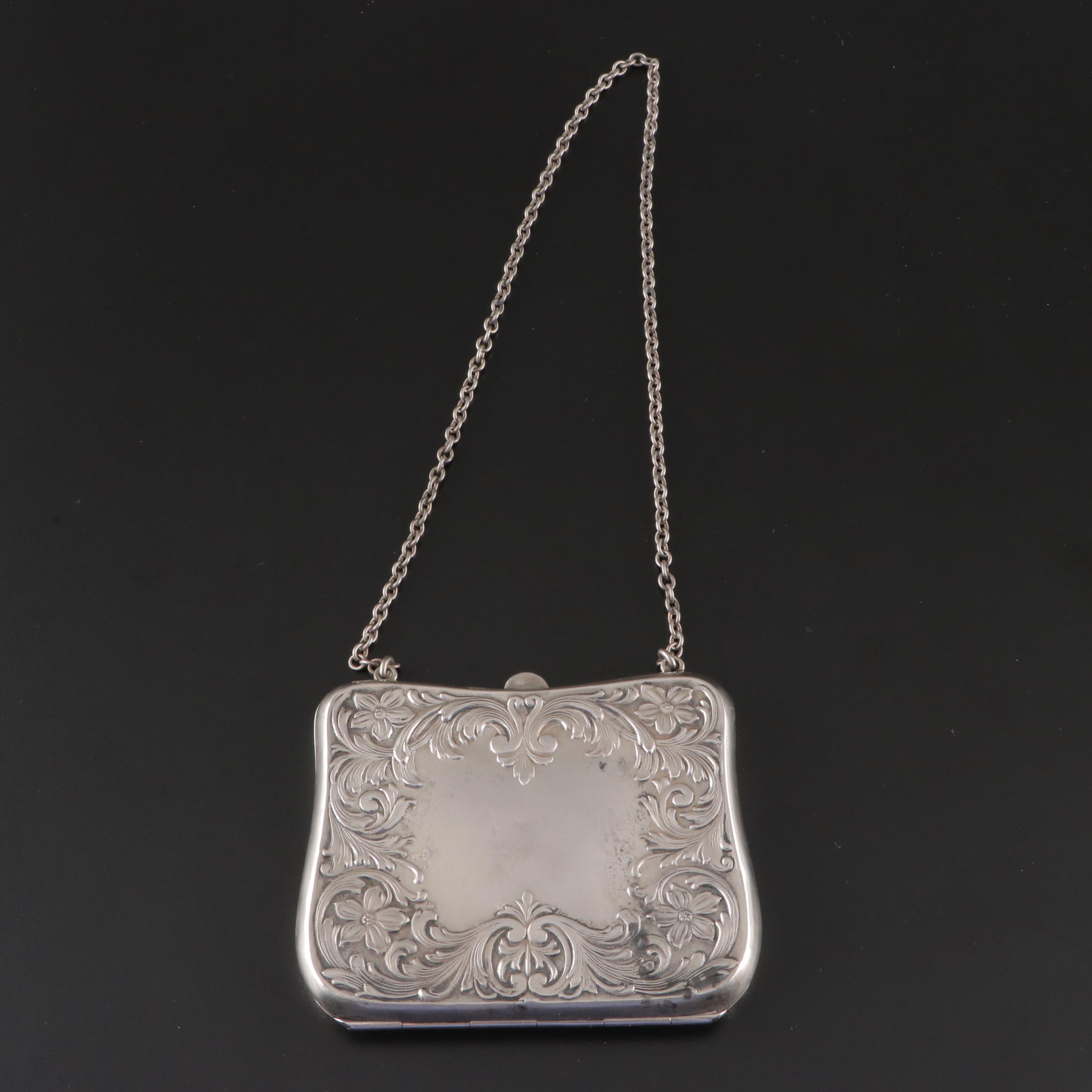 Schmitz, Moore & Co. Repoussé Sterling Silver Calling Card Wristlet