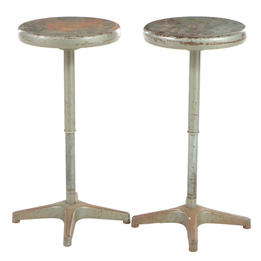 Pair of Ajustrite Industrial Steel Stools