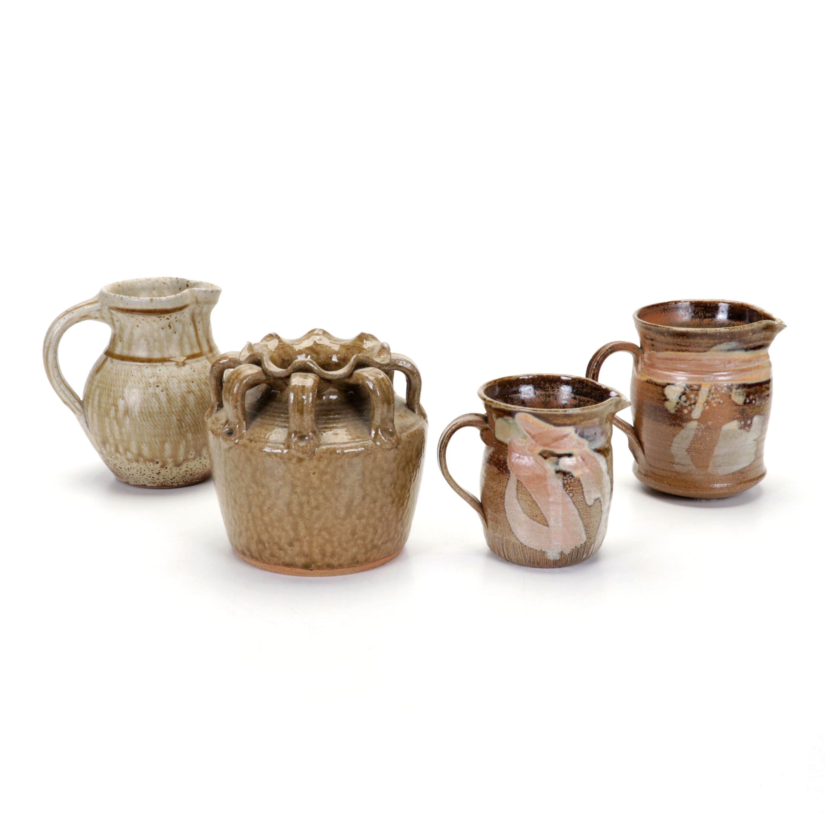 Betty Talbott and Charles Lisk with Other Studio Art Pottery Pitchers and Vases