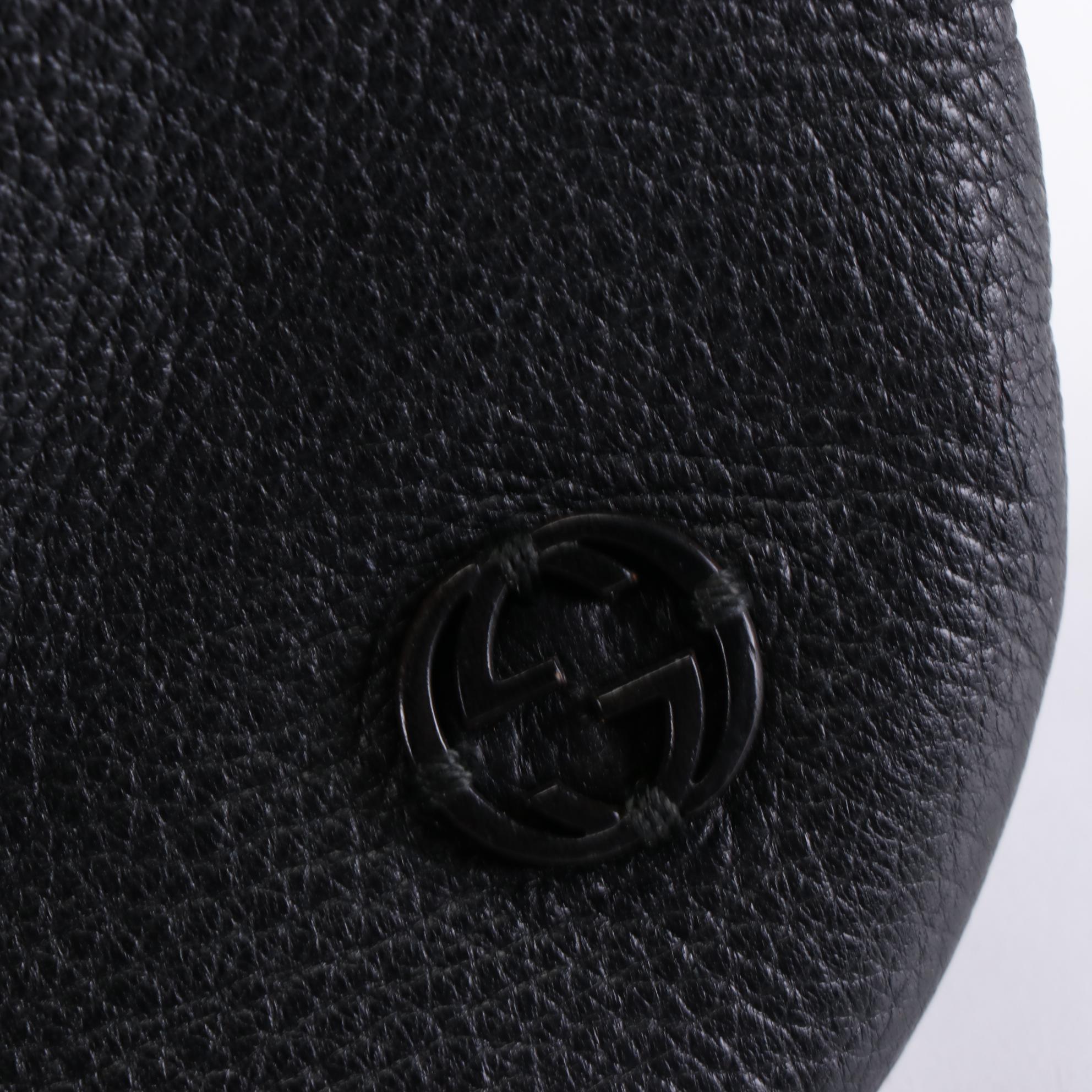 Gucci Crossbody Bag in Black Grain Leather with Braided Strap