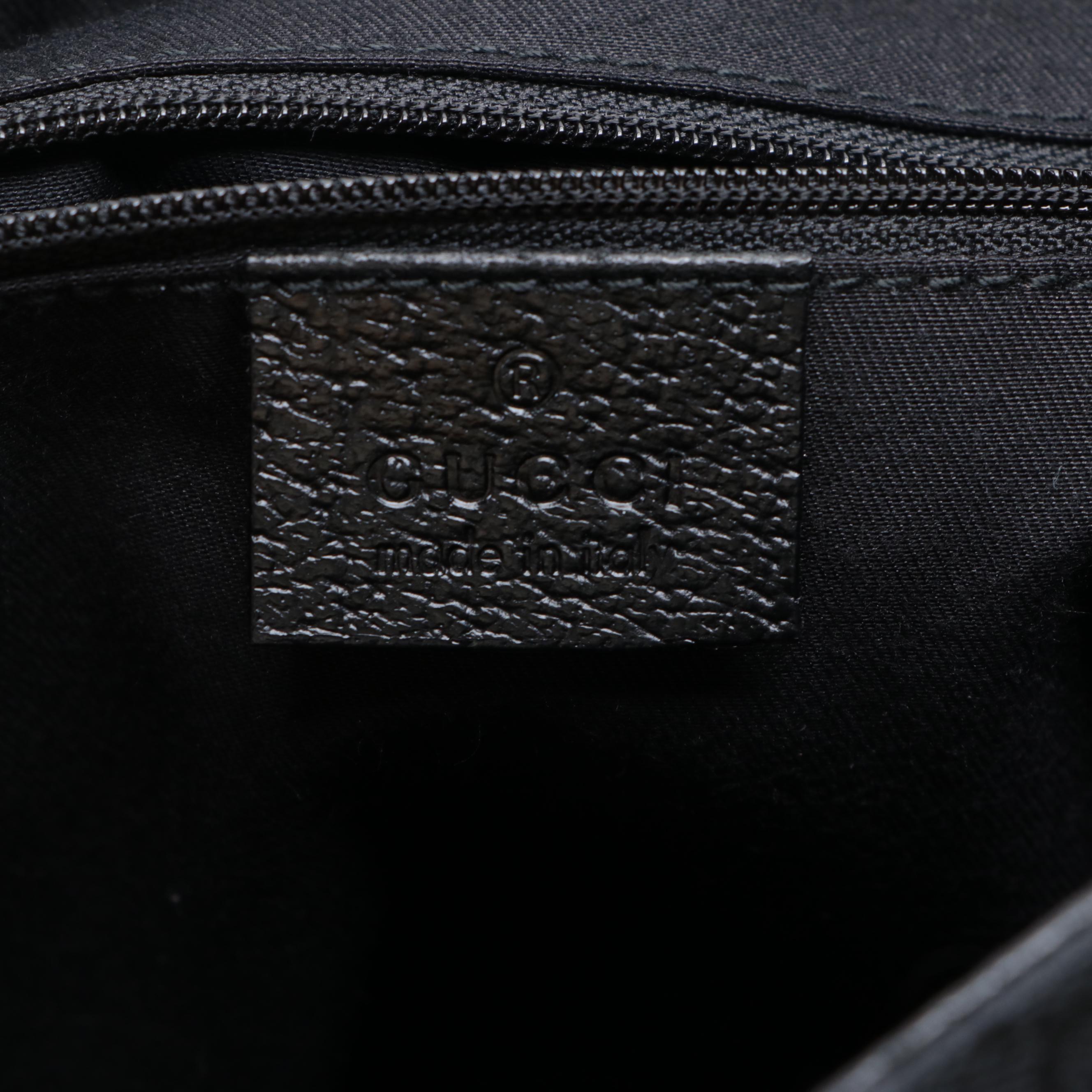 Gucci Eclipse GG Canvas and Cinghiale Leather Shoulder Bag