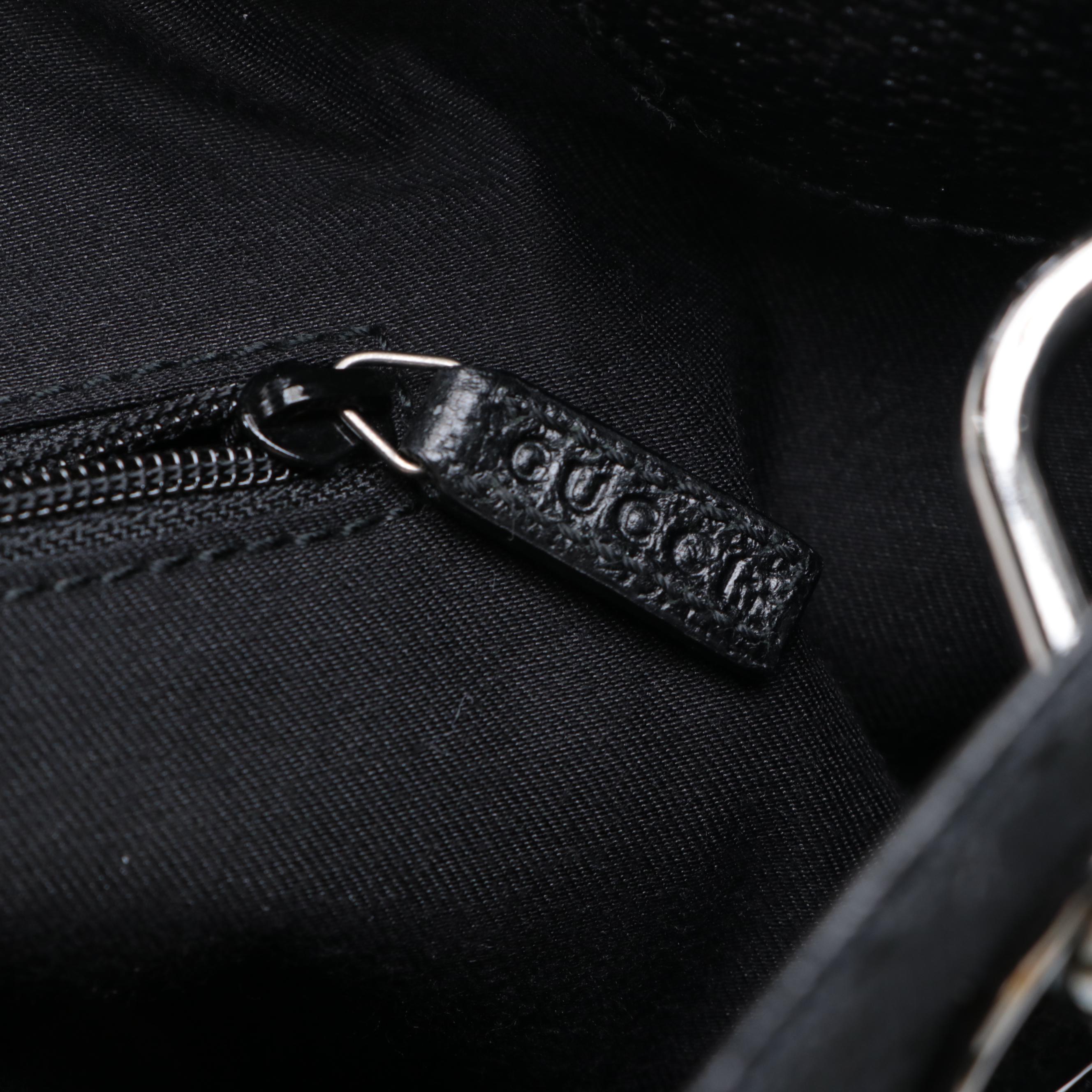 Gucci Eclipse GG Canvas and Cinghiale Leather Shoulder Bag