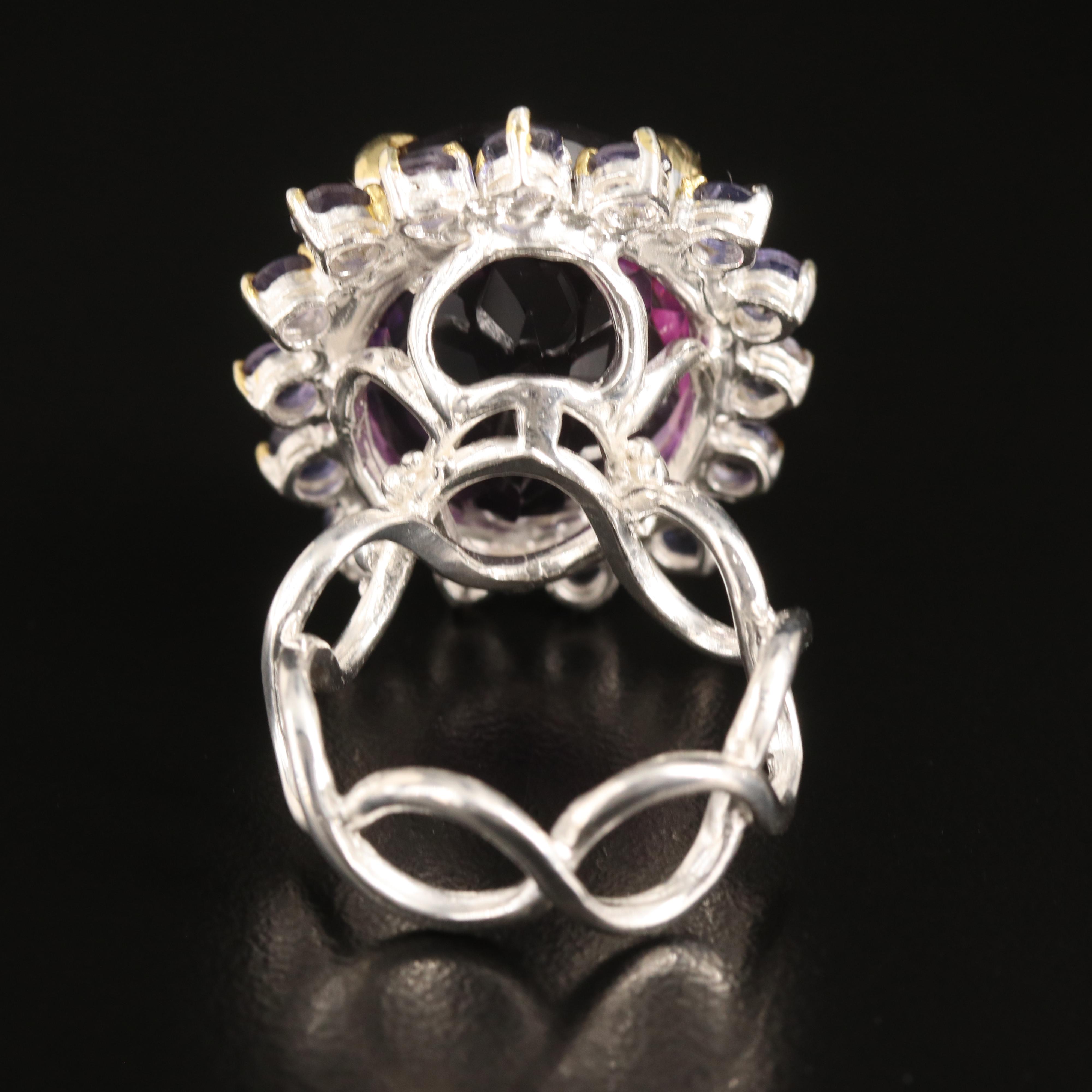 Sterling Amethyst, Tanzanite and Iolite Ring