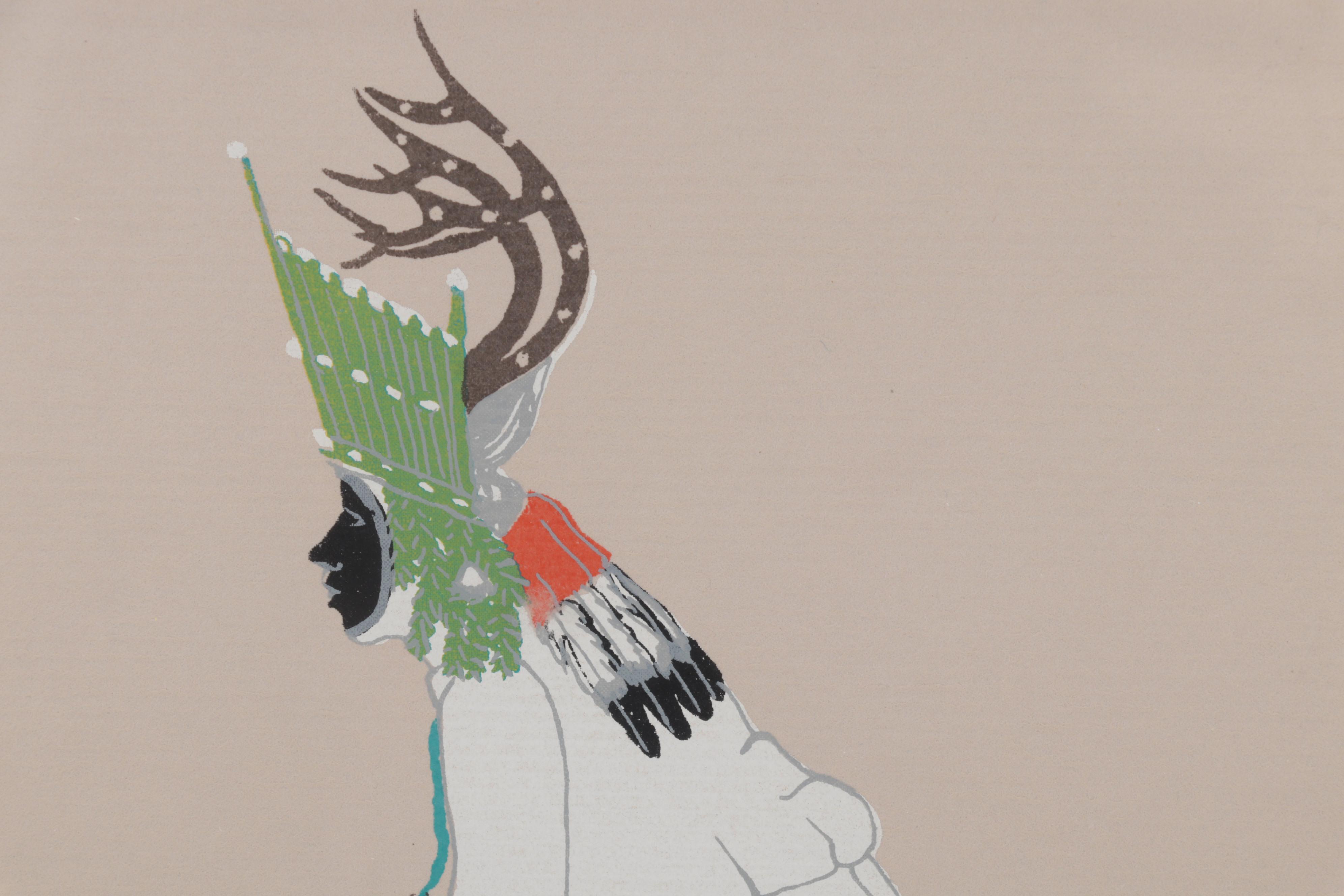 Serigraph and Offset Lithograph After José D. Roybal of Tewa Clowns