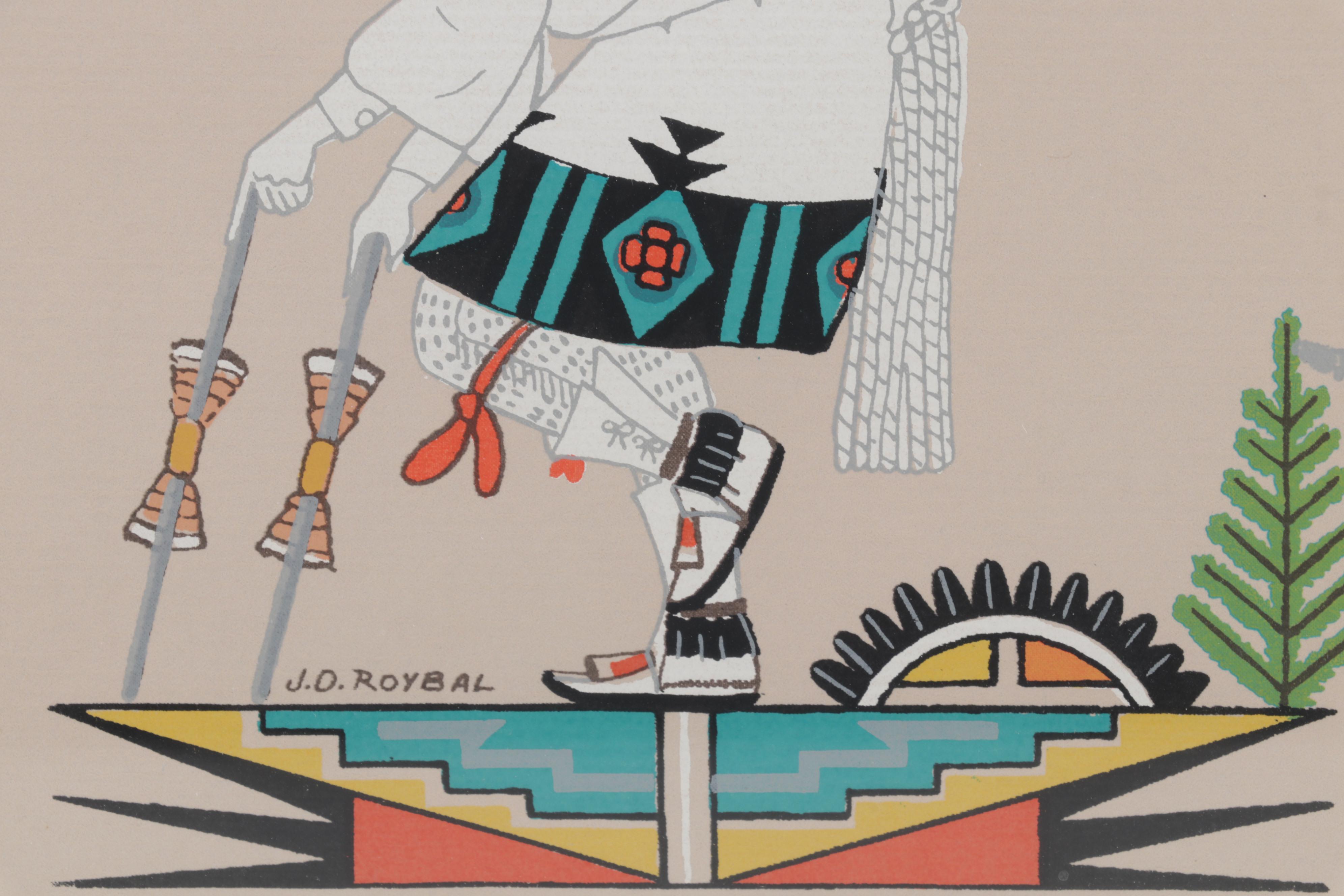 Serigraph and Offset Lithograph After José D. Roybal of Tewa Clowns