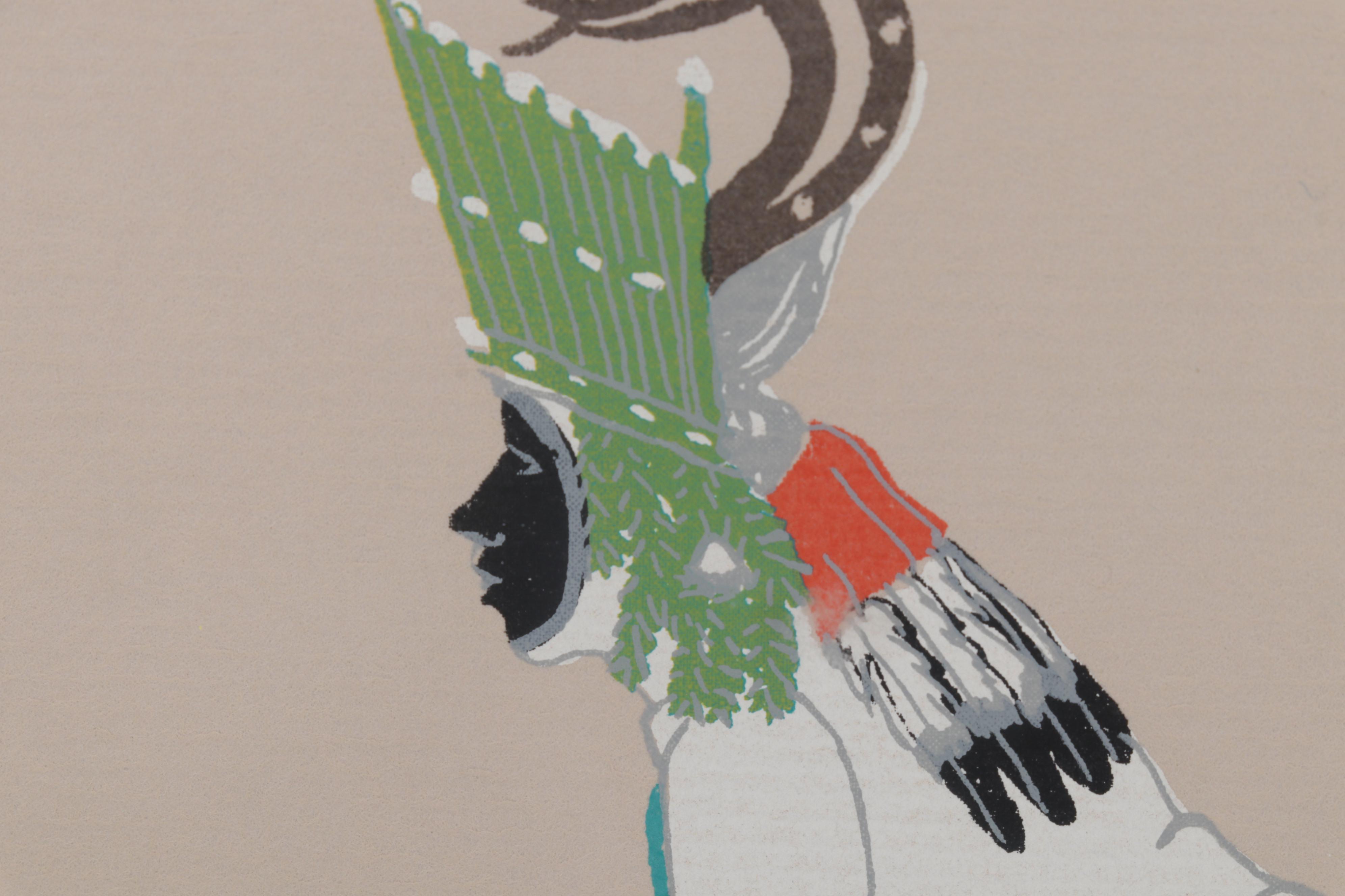 Serigraph and Offset Lithograph After José D. Roybal of Tewa Clowns