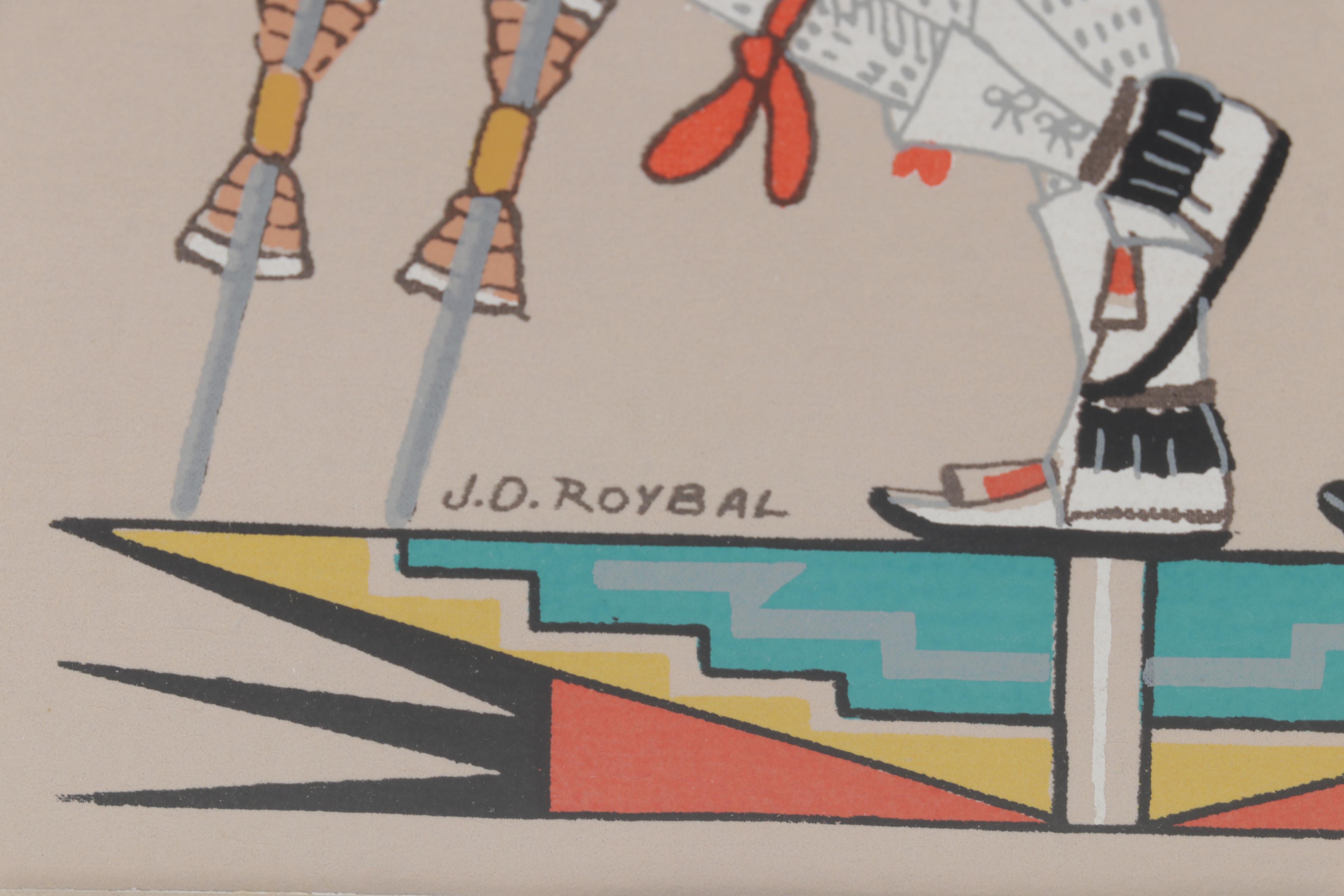 Serigraph and Offset Lithograph After José D. Roybal of Tewa Clowns