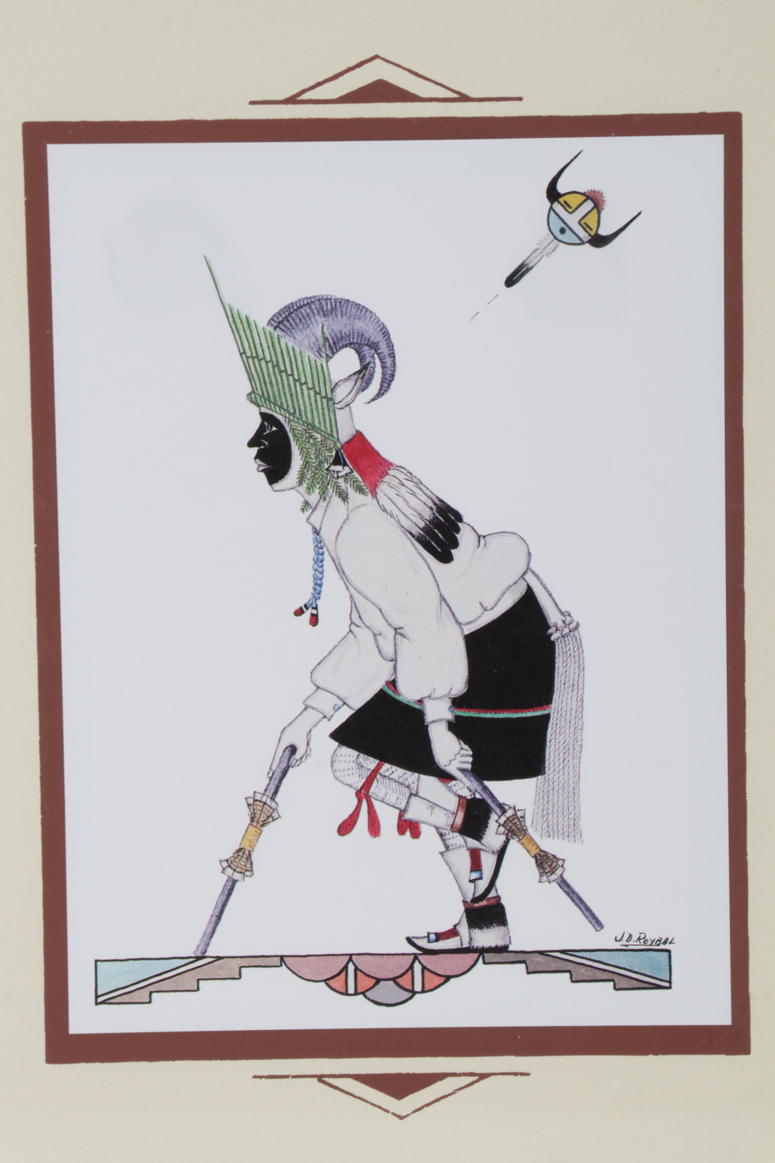 Serigraph and Offset Lithograph After José D. Roybal of Tewa Clowns