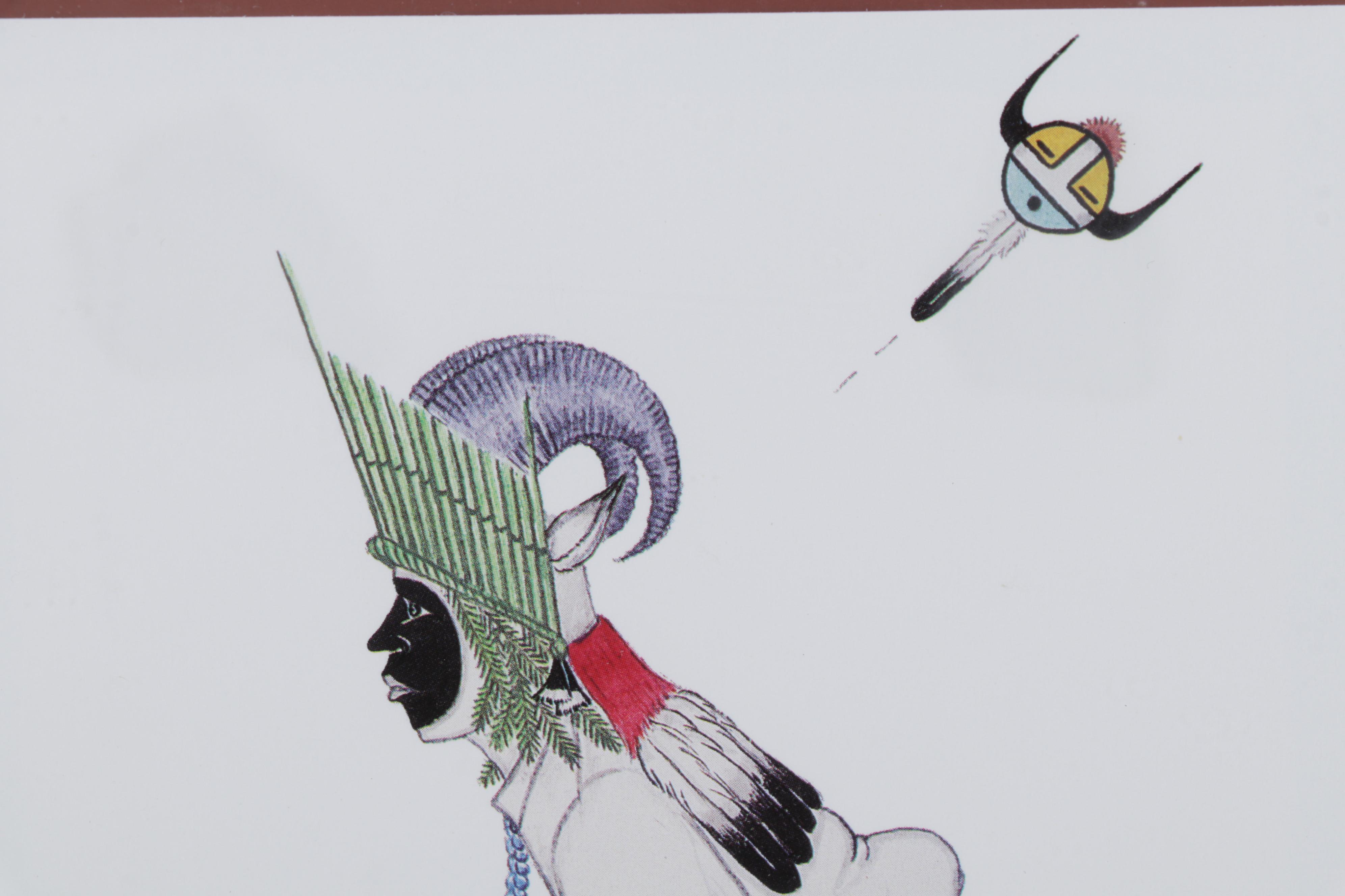 Serigraph and Offset Lithograph After José D. Roybal of Tewa Clowns