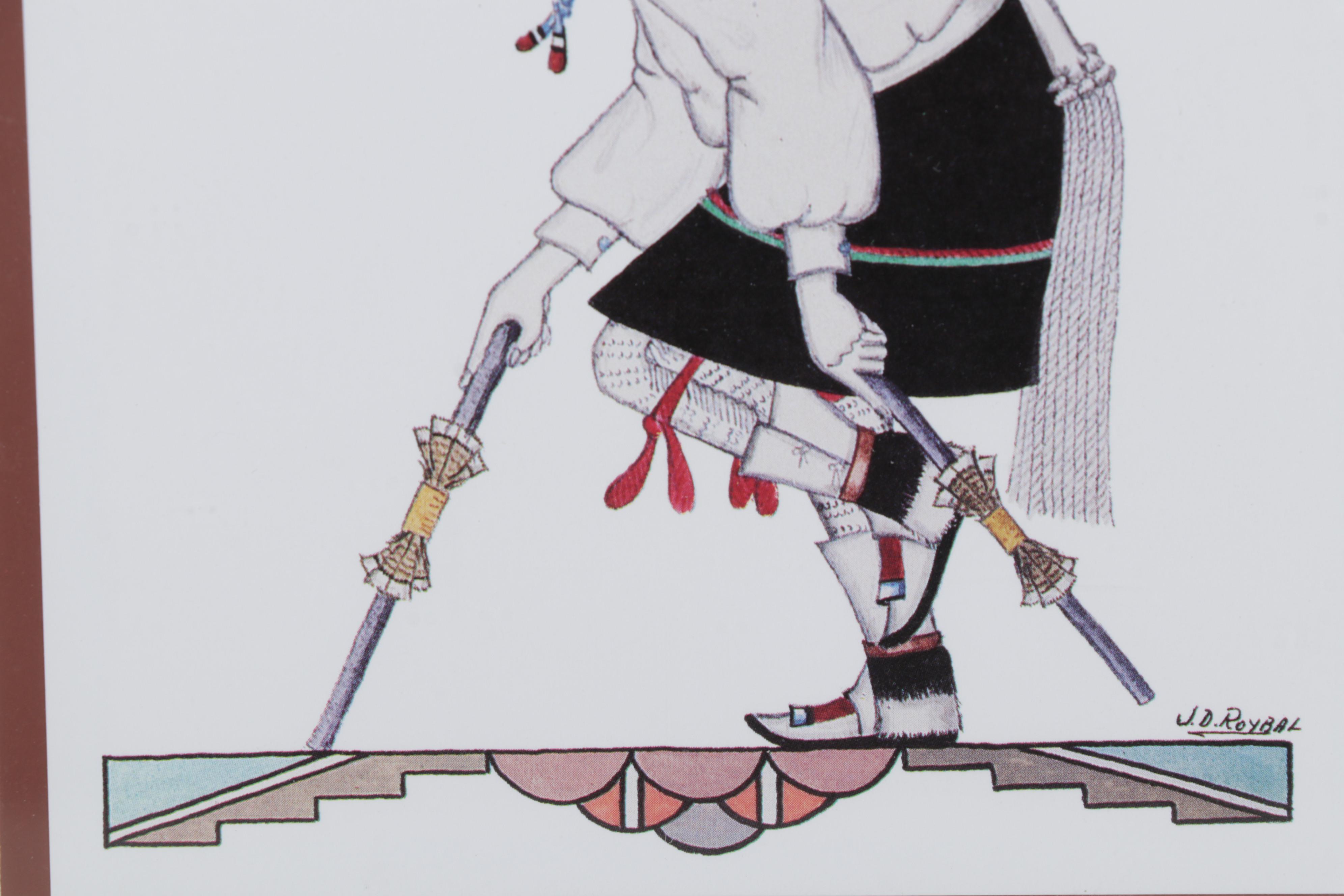 Serigraph and Offset Lithograph After José D. Roybal of Tewa Clowns