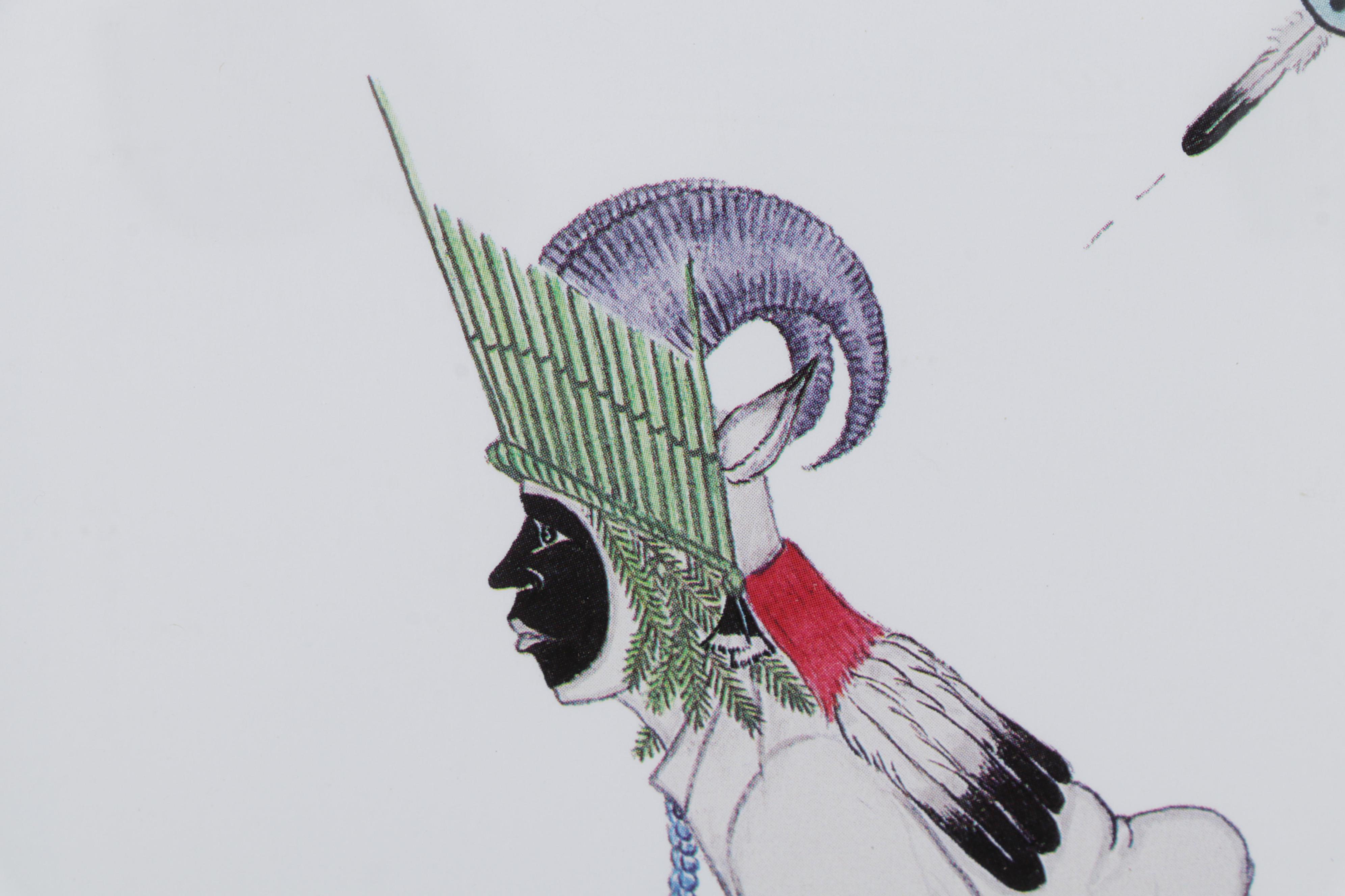 Serigraph and Offset Lithograph After José D. Roybal of Tewa Clowns