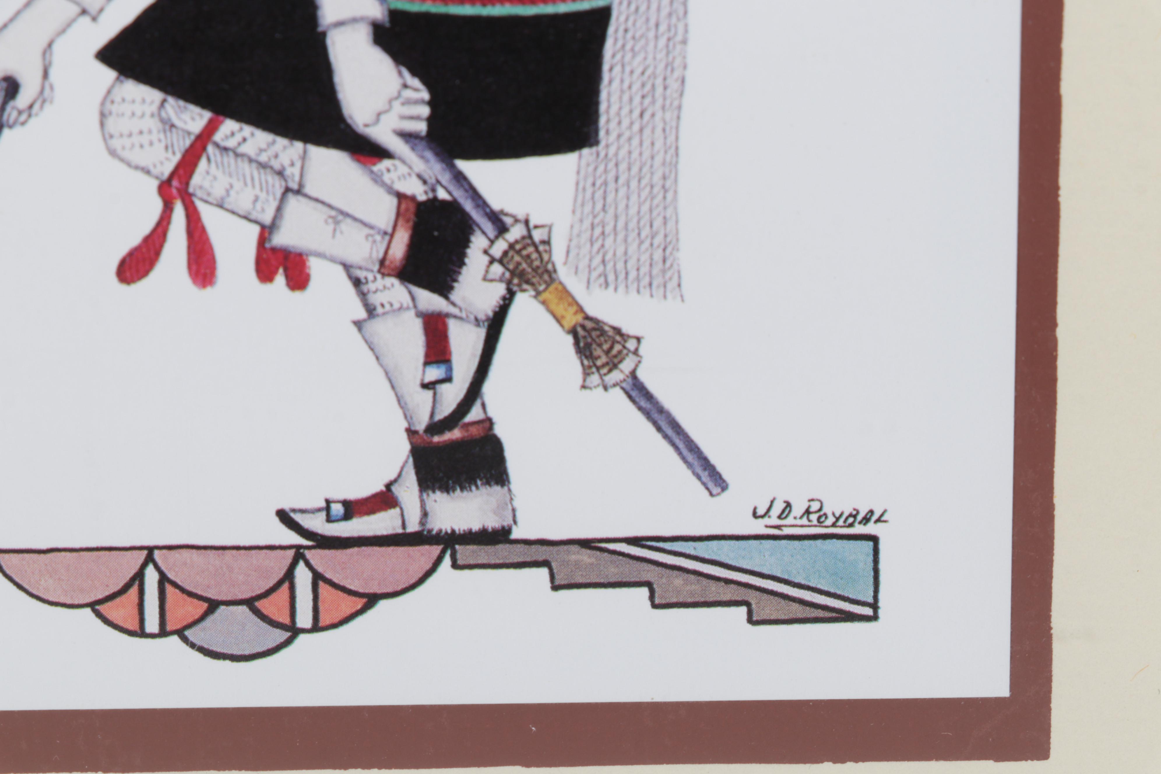 Serigraph and Offset Lithograph After José D. Roybal of Tewa Clowns