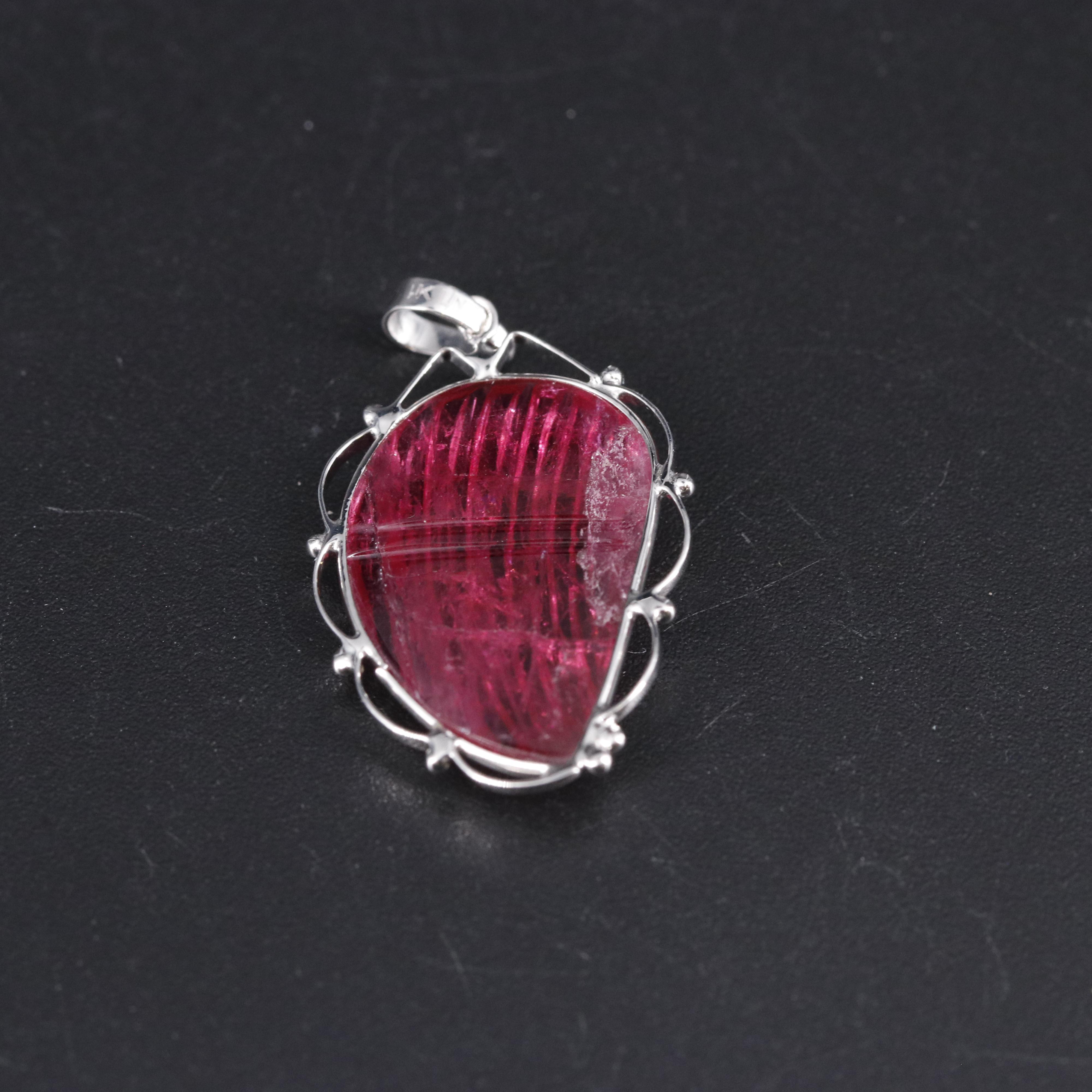 14K Pink Tourmaline Pendant