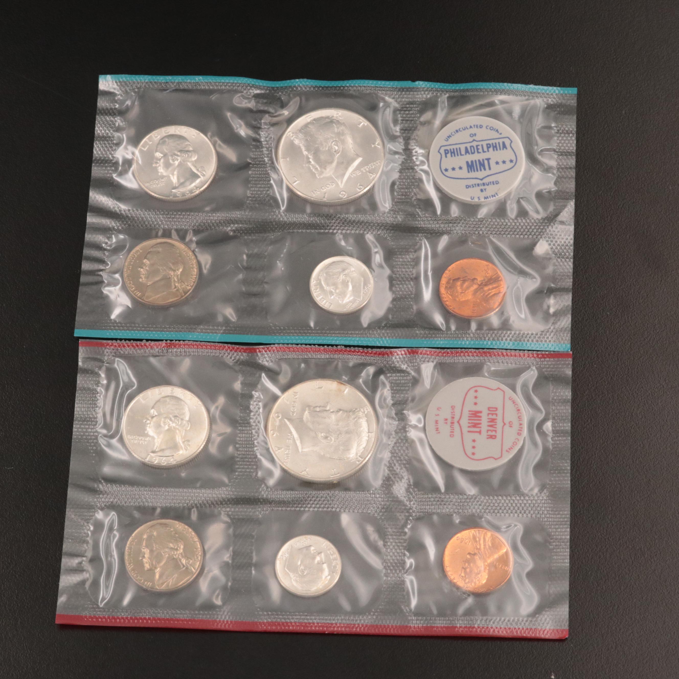 Three 1964 U.S. Mint Uncirculated Sets