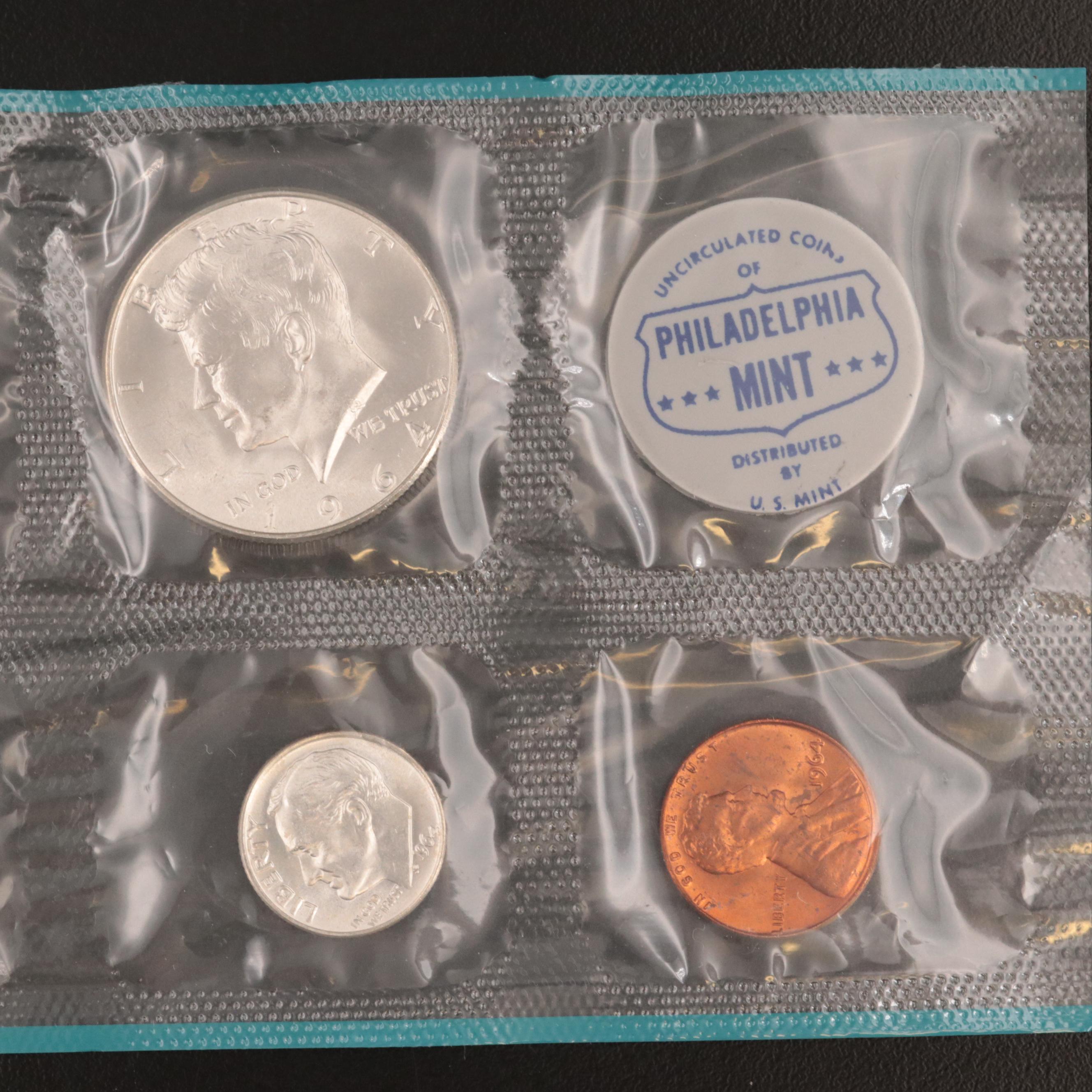 Three 1964 U.S. Mint Uncirculated Sets