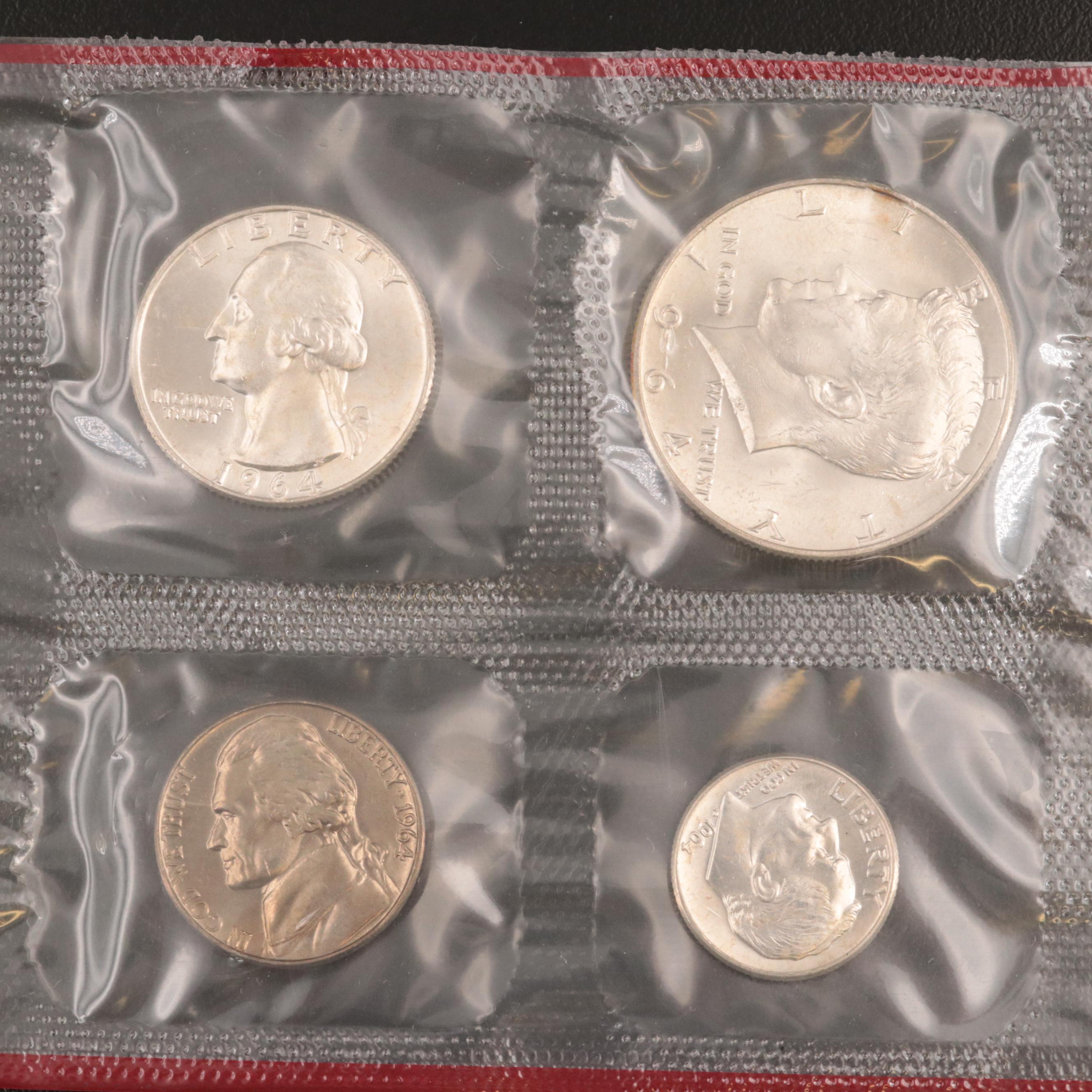 Three 1964 U.S. Mint Uncirculated Sets