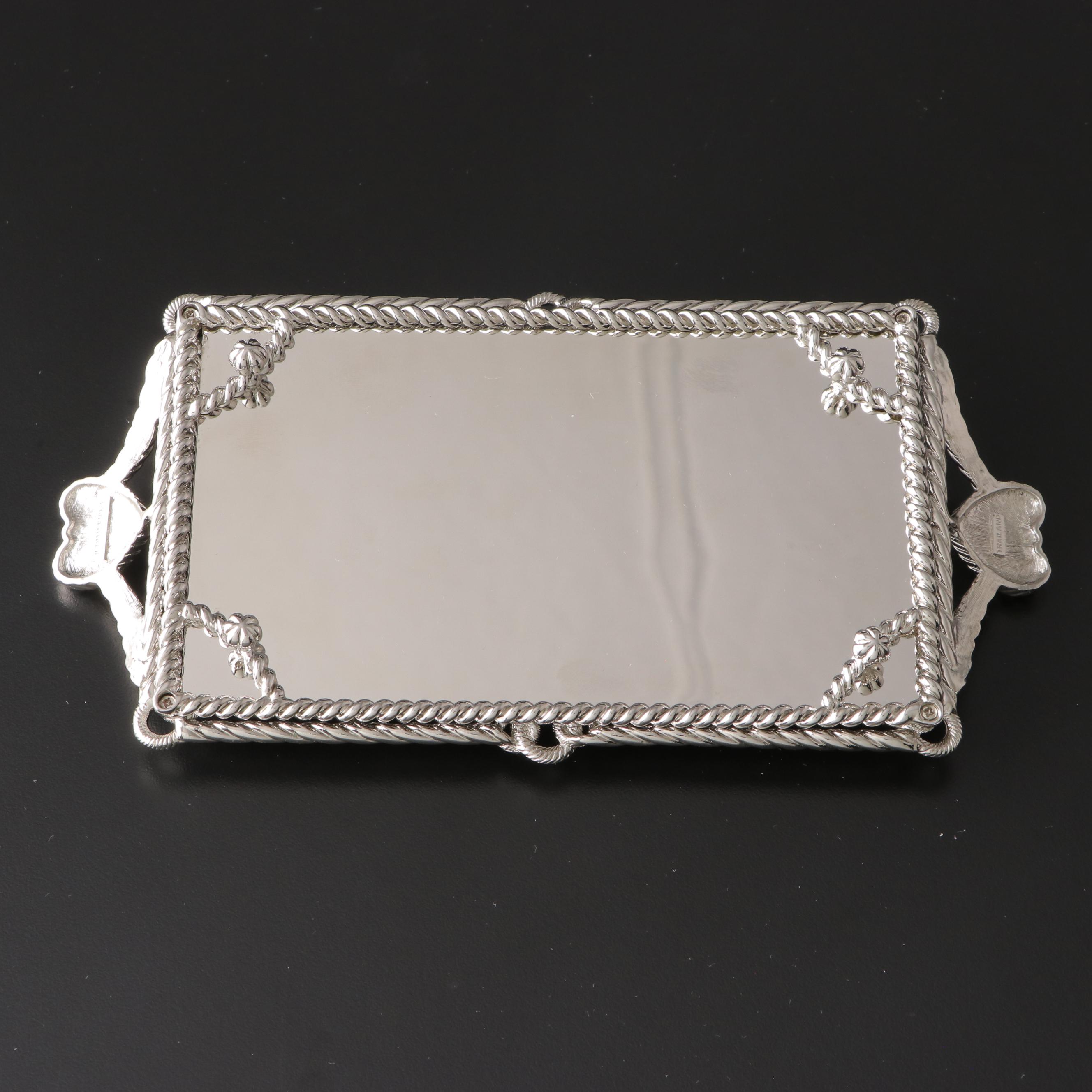 Judith Ripka Embellished Silvered Metal Vanity Tray